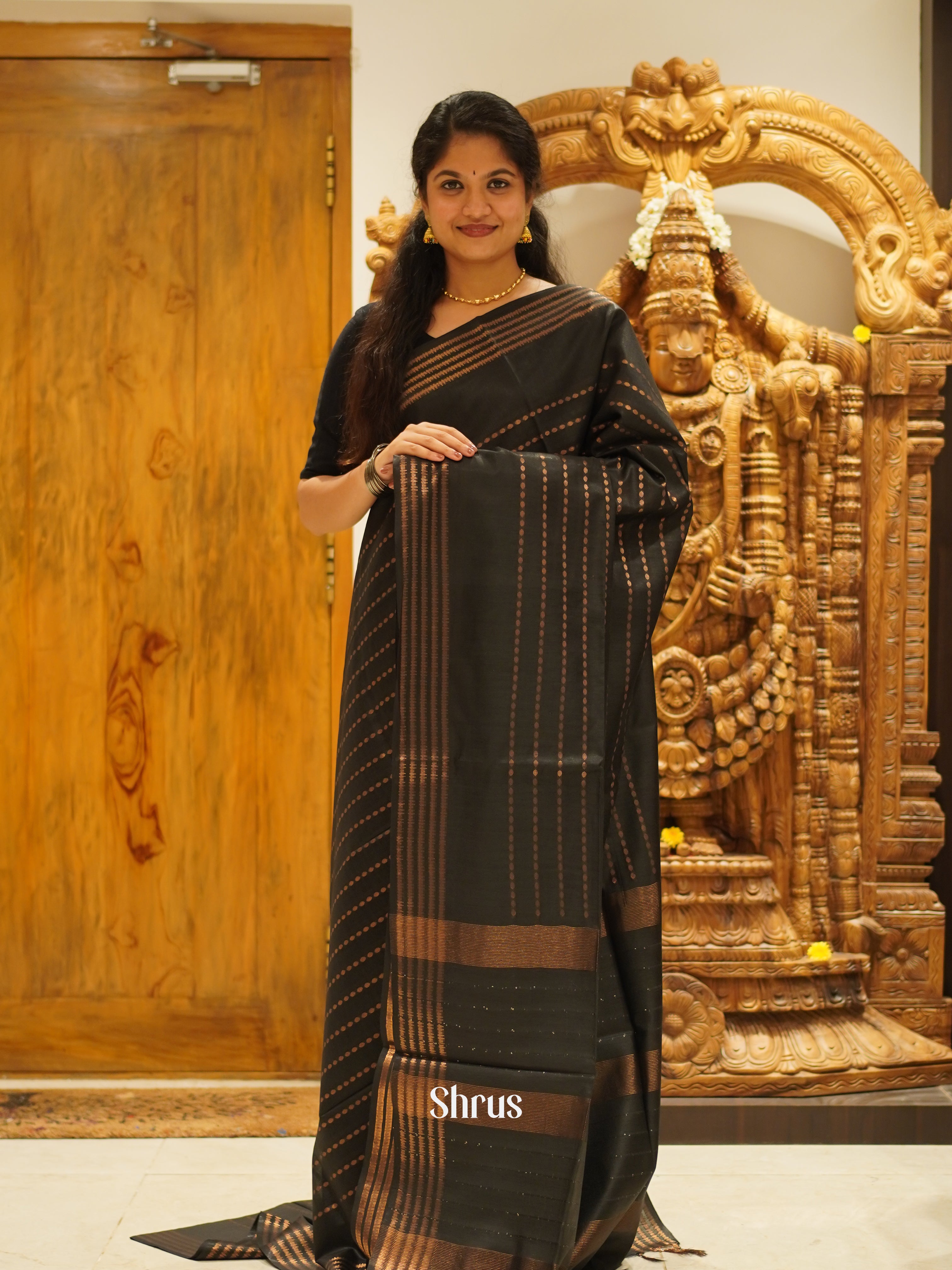 Green(single Tone)- Semi Tussar Saree - Shop on ShrusEternity.com