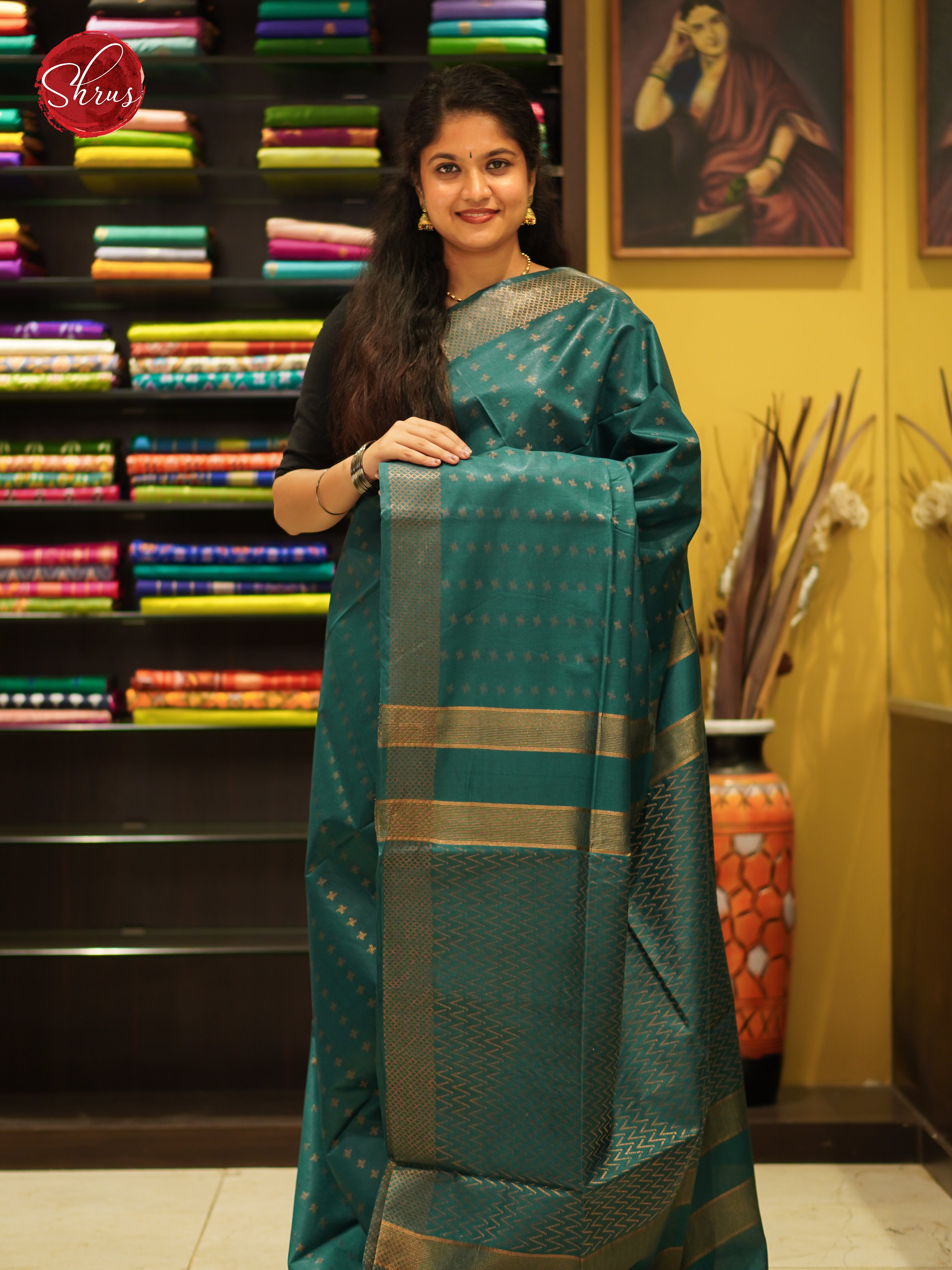 Green(Single Tone) - Semi Tussar Saree - Shop on ShrusEternity.com