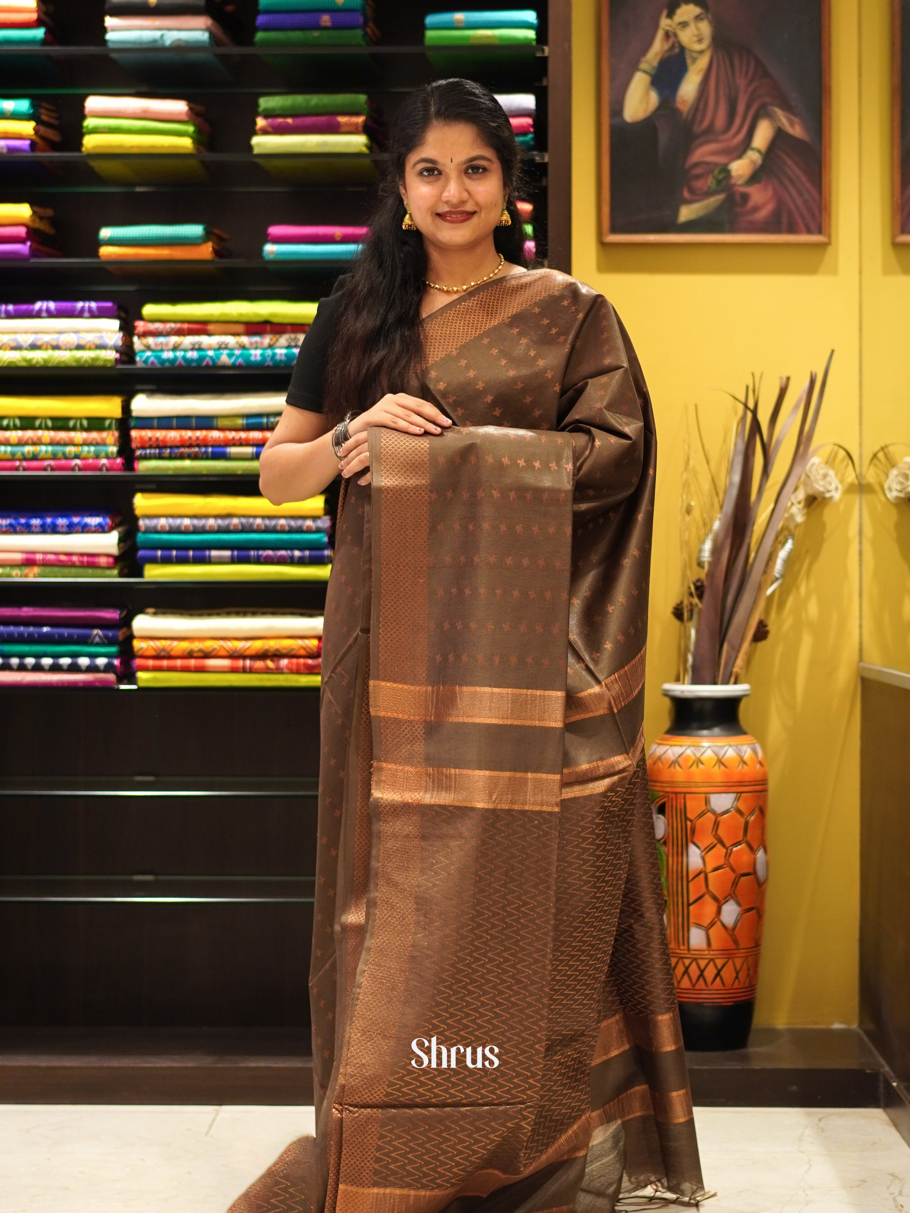 CES02206 - Semi Tussar Saree - Shop on ShrusEternity.com
