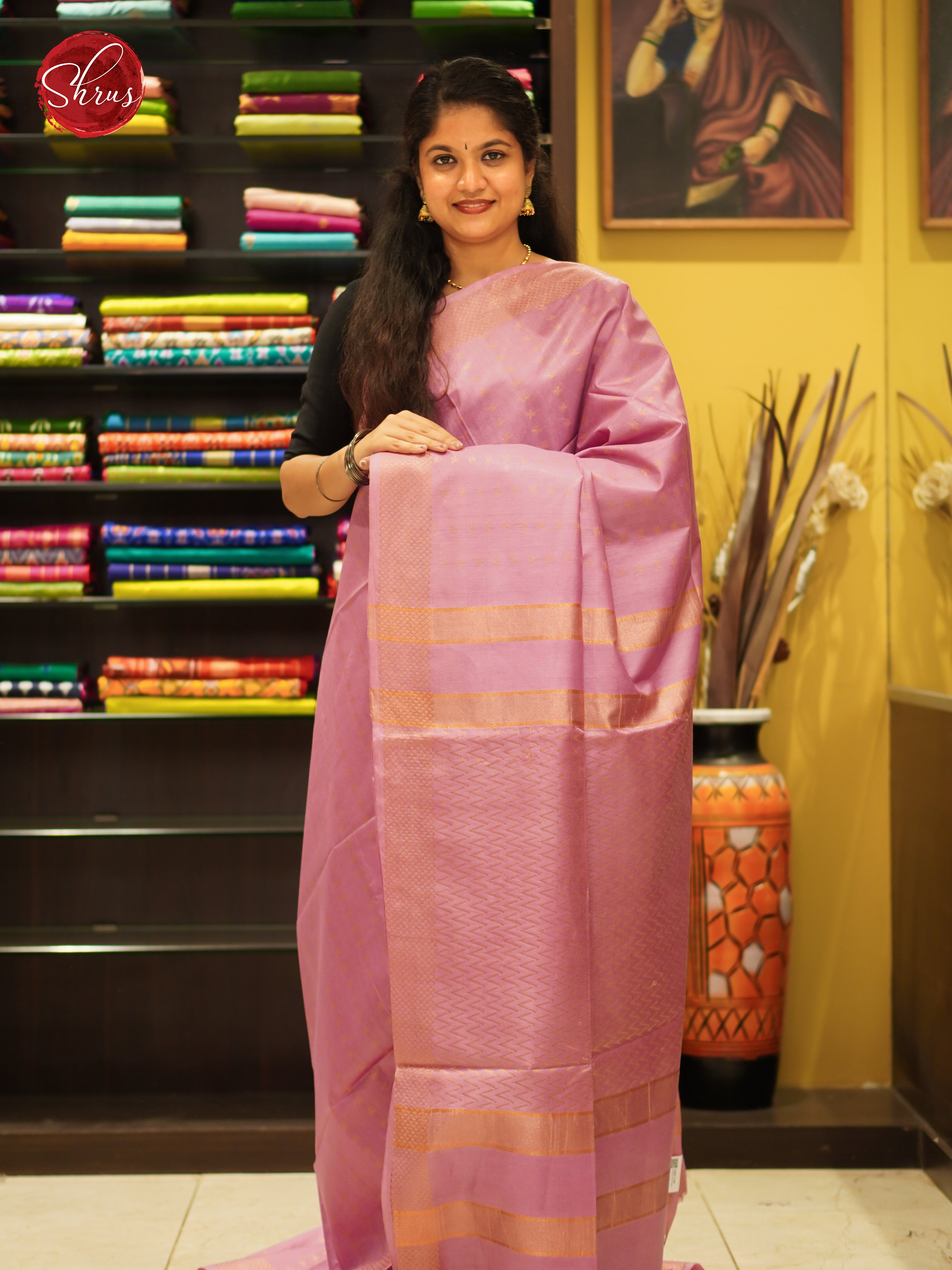 Pink(Single Tone) - Semi Tussar Saree - Shop on ShrusEternity.com