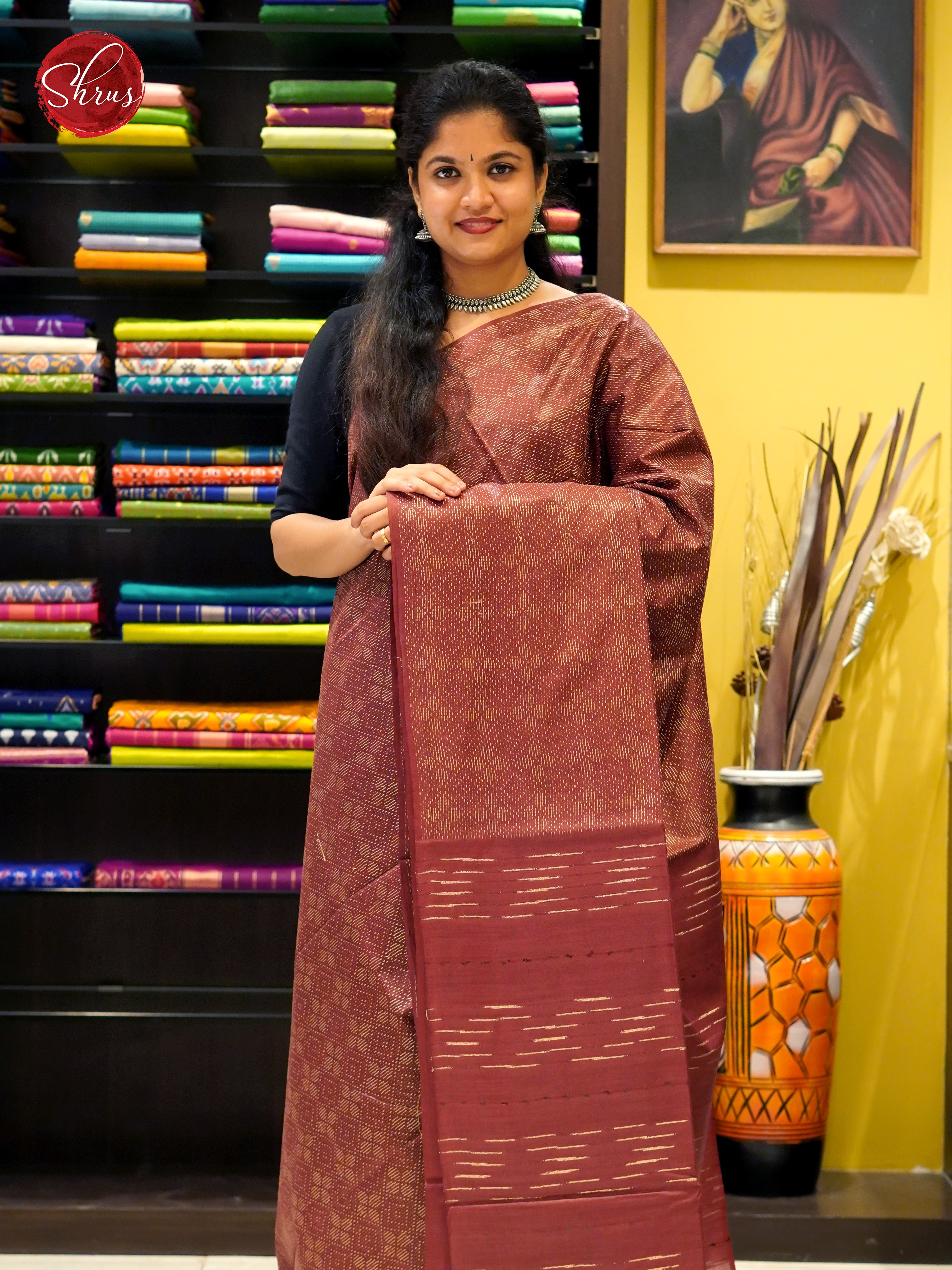 Brick (Single Tone)- Semi Tussar - Shop on ShrusEternity.com