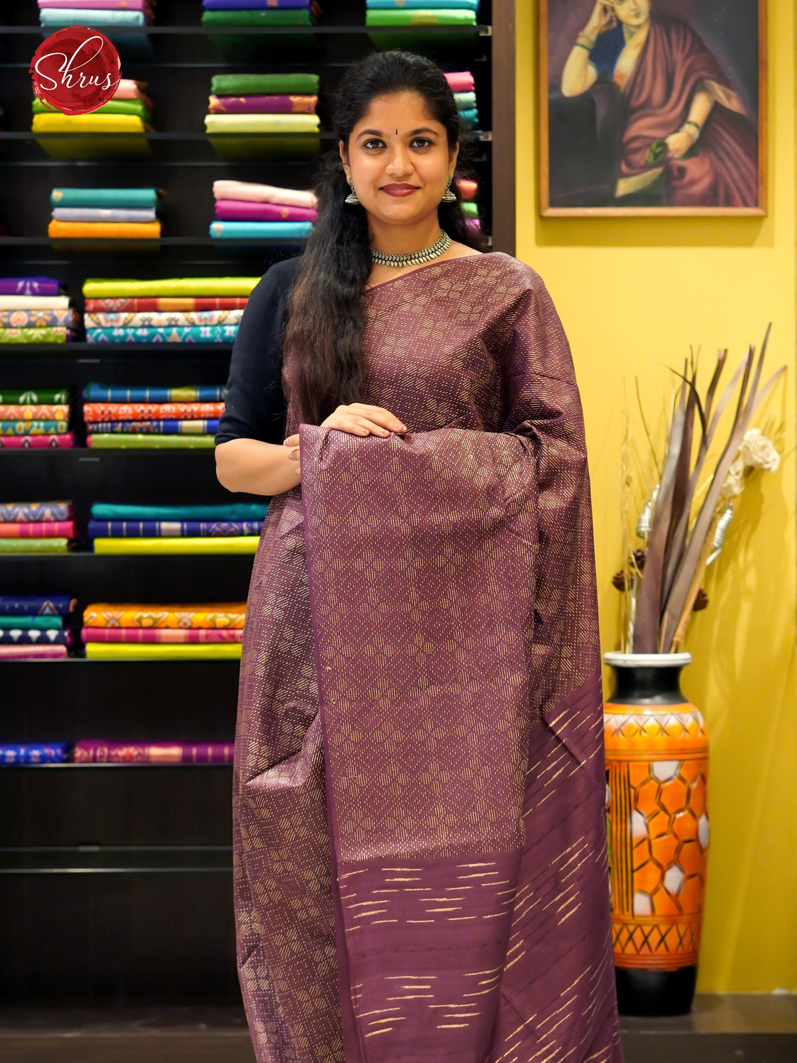 Purple(single Tone) - Semi Tussar - Shop on ShrusEternity.com