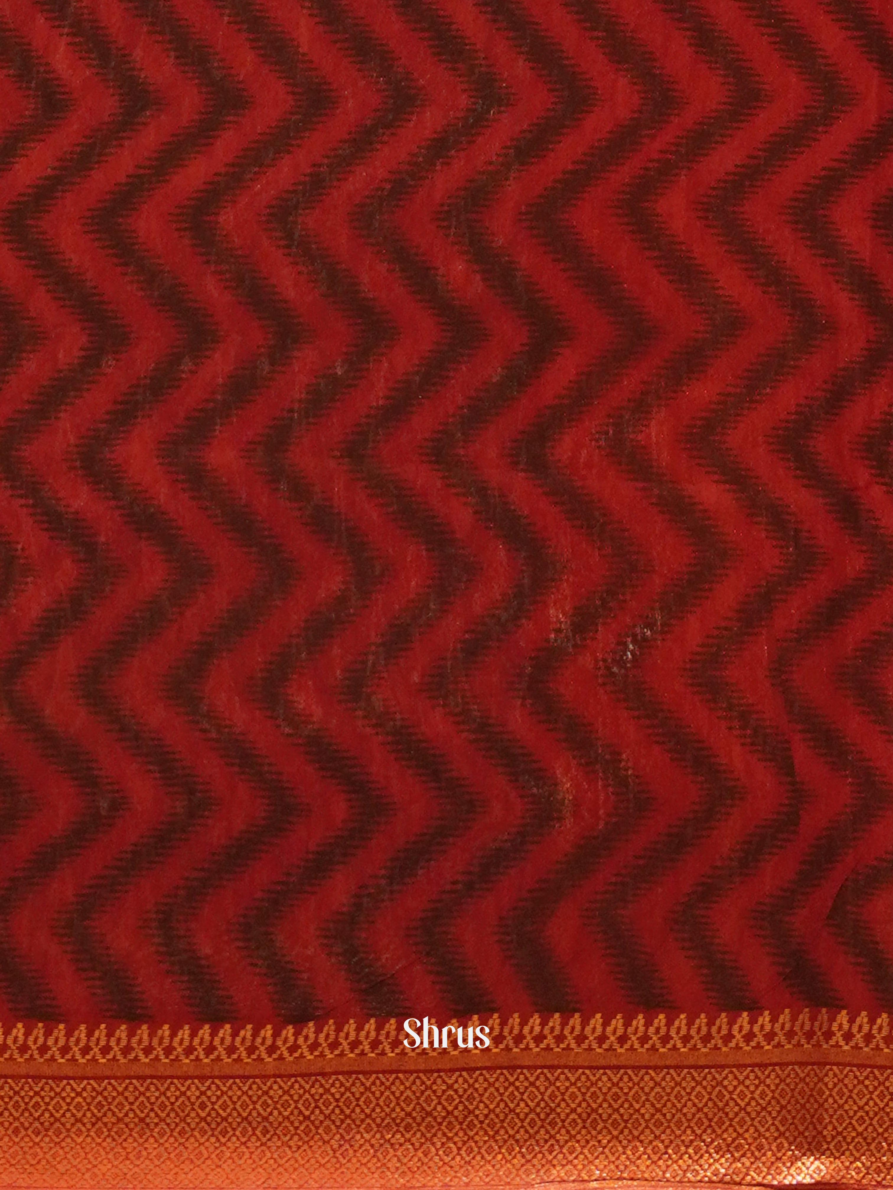 Peacock Blue & Red - Semi Tussar Saree - Shop on ShrusEternity.com