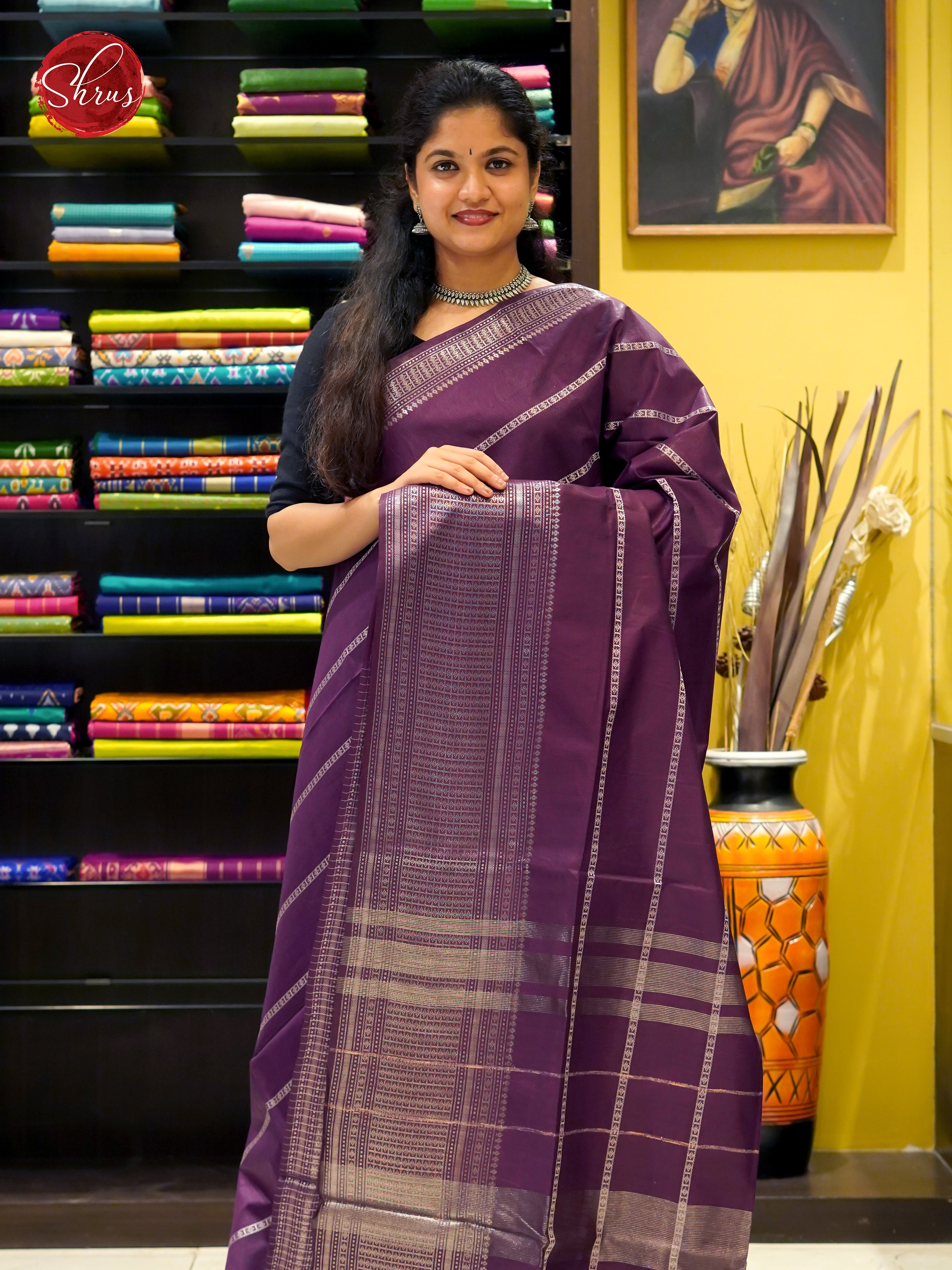 Violet(Single Tone) - Semi Tussar - Shop on ShrusEternity.com