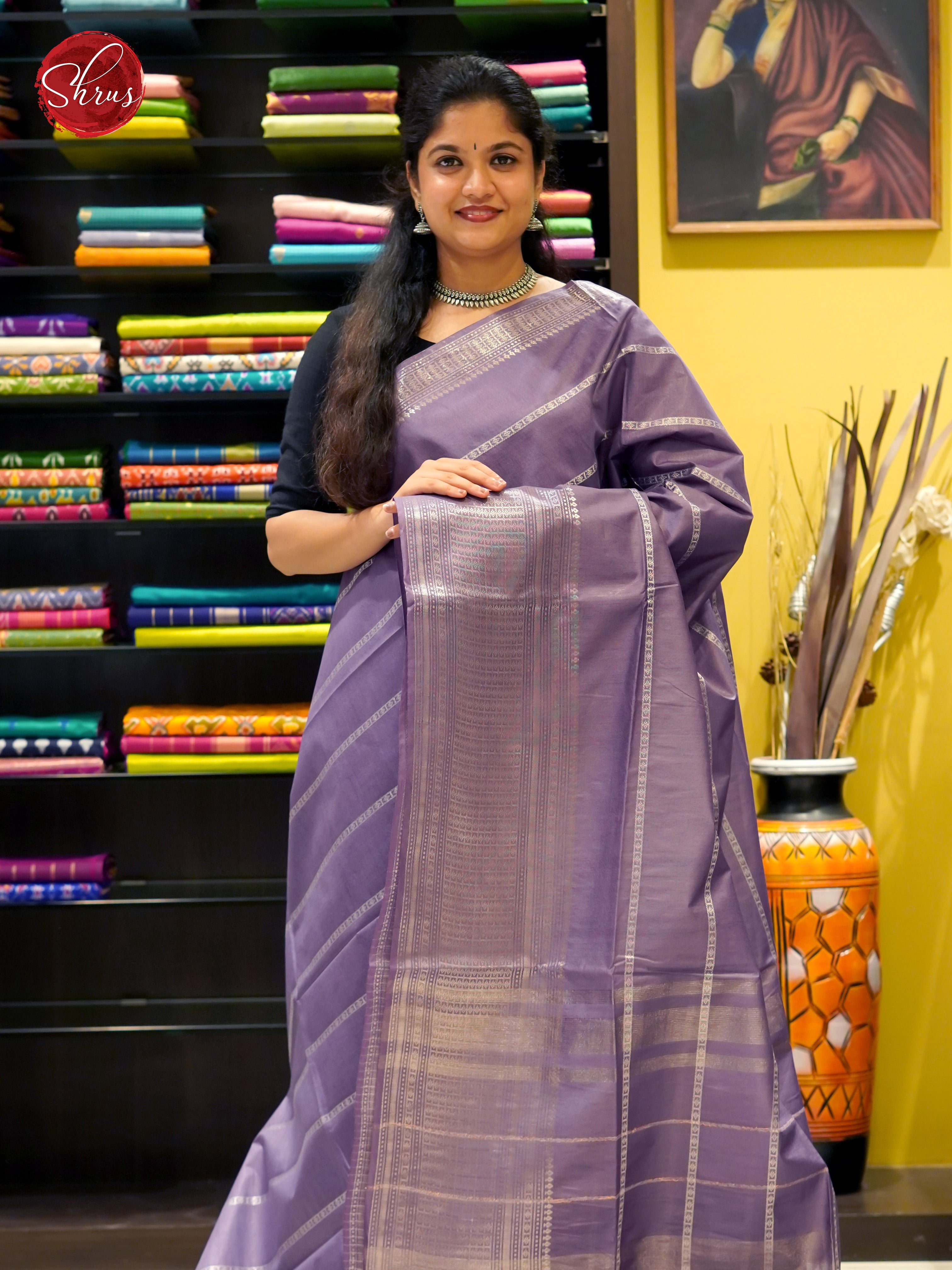 Lavender(Single Tone)- Semi Tussar - Shop on ShrusEternity.com