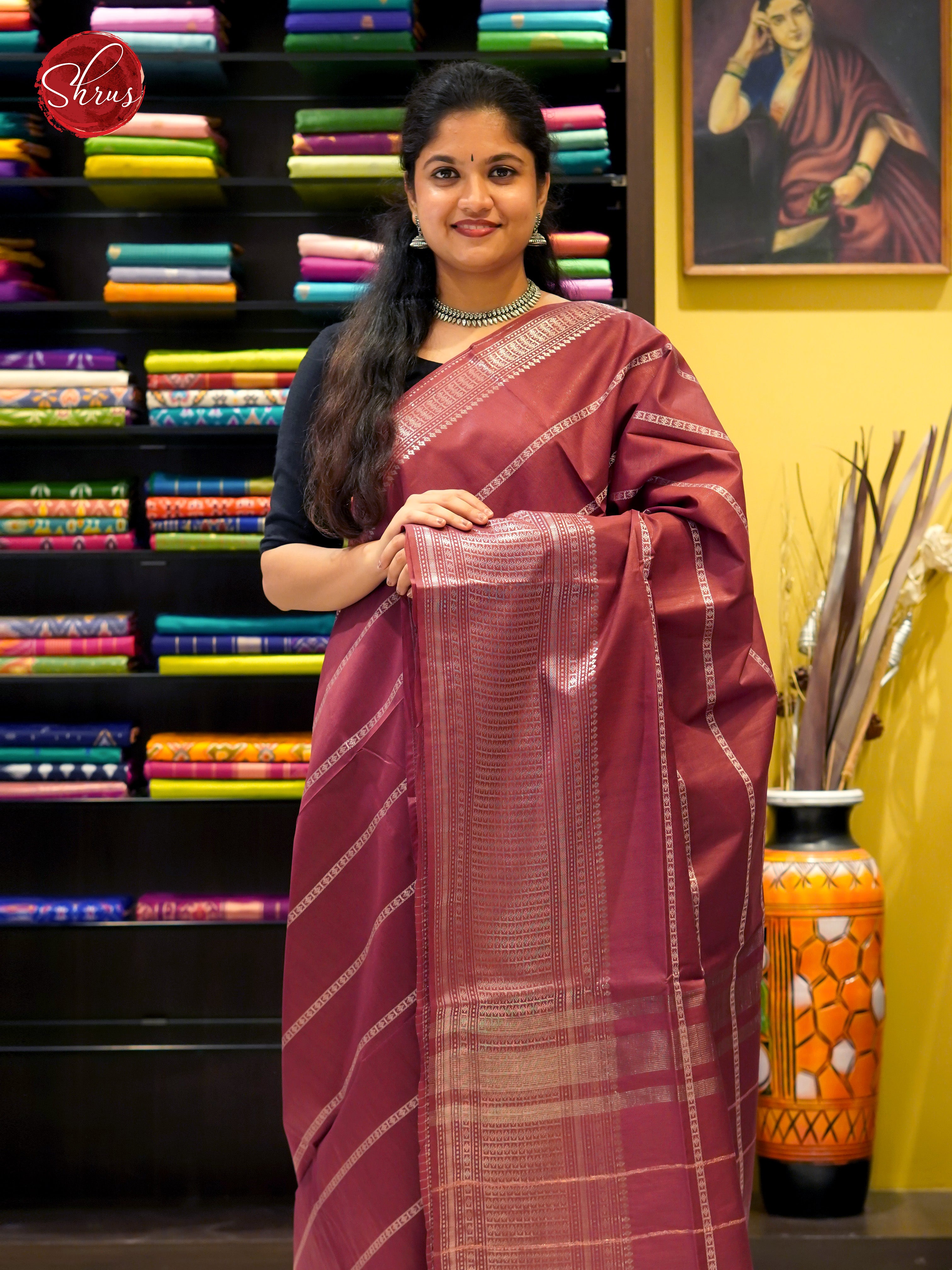 Brown(Single Tone) - Semi Tussar - Shop on ShrusEternity.com