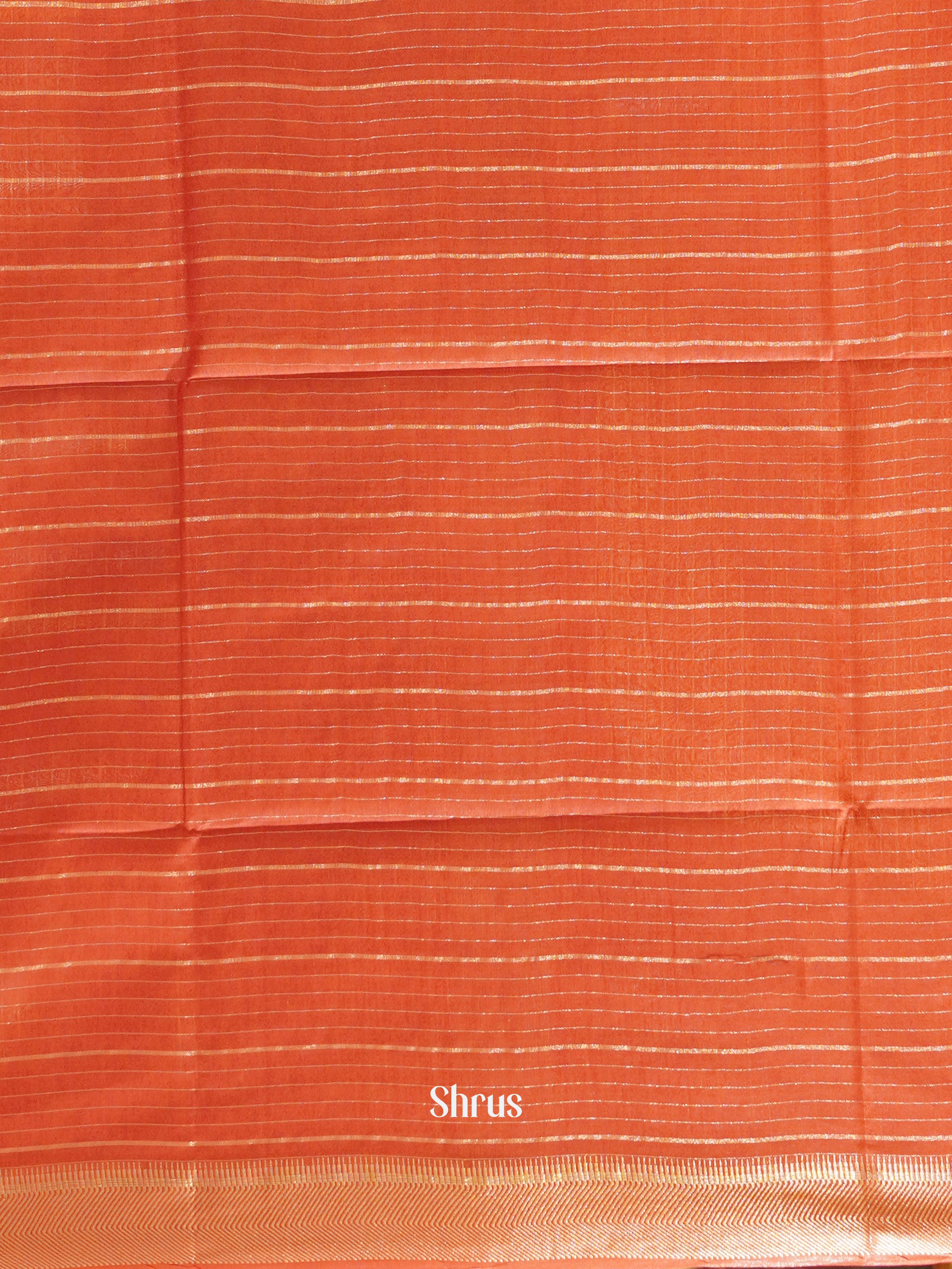Brick Orange(Single Tone)- Semi Tussar Saree - Shop on ShrusEternity.com