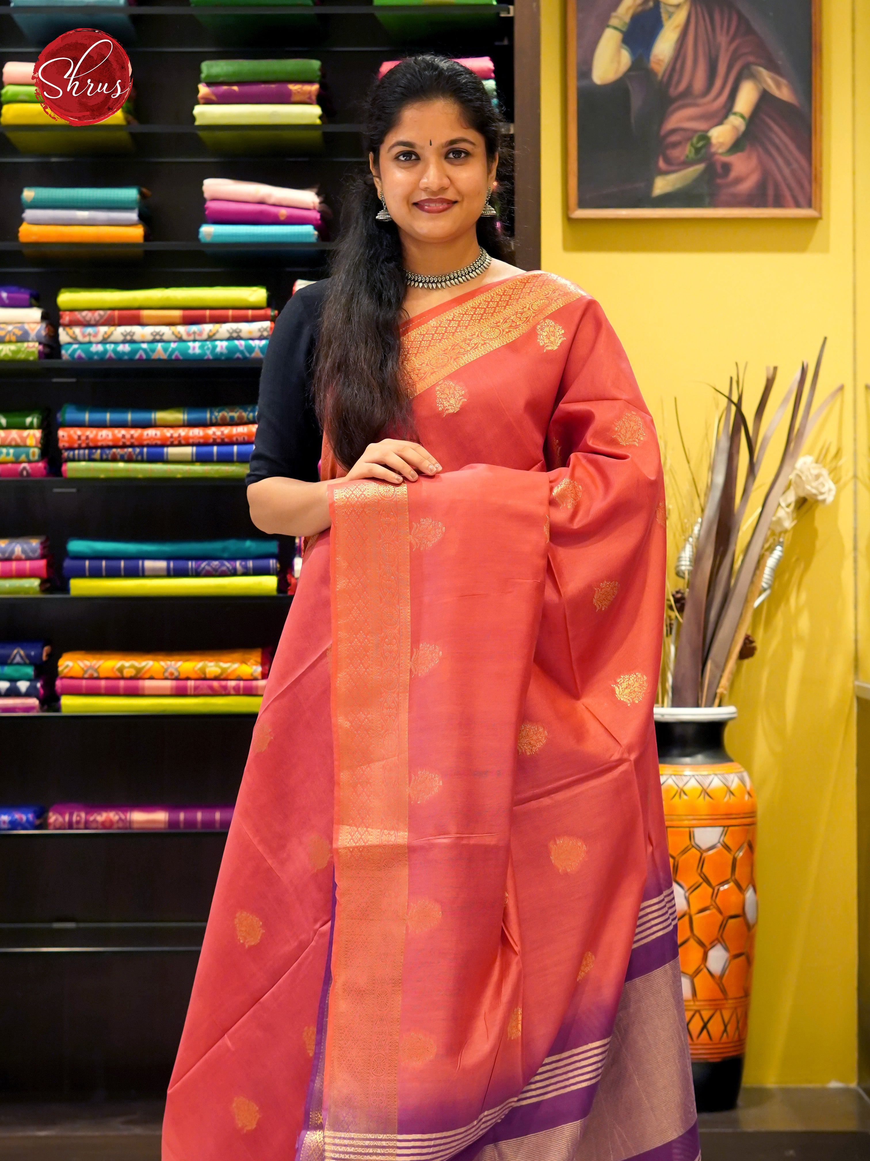 Brick & Purple - Semi Tussar - Shop on ShrusEternity.com