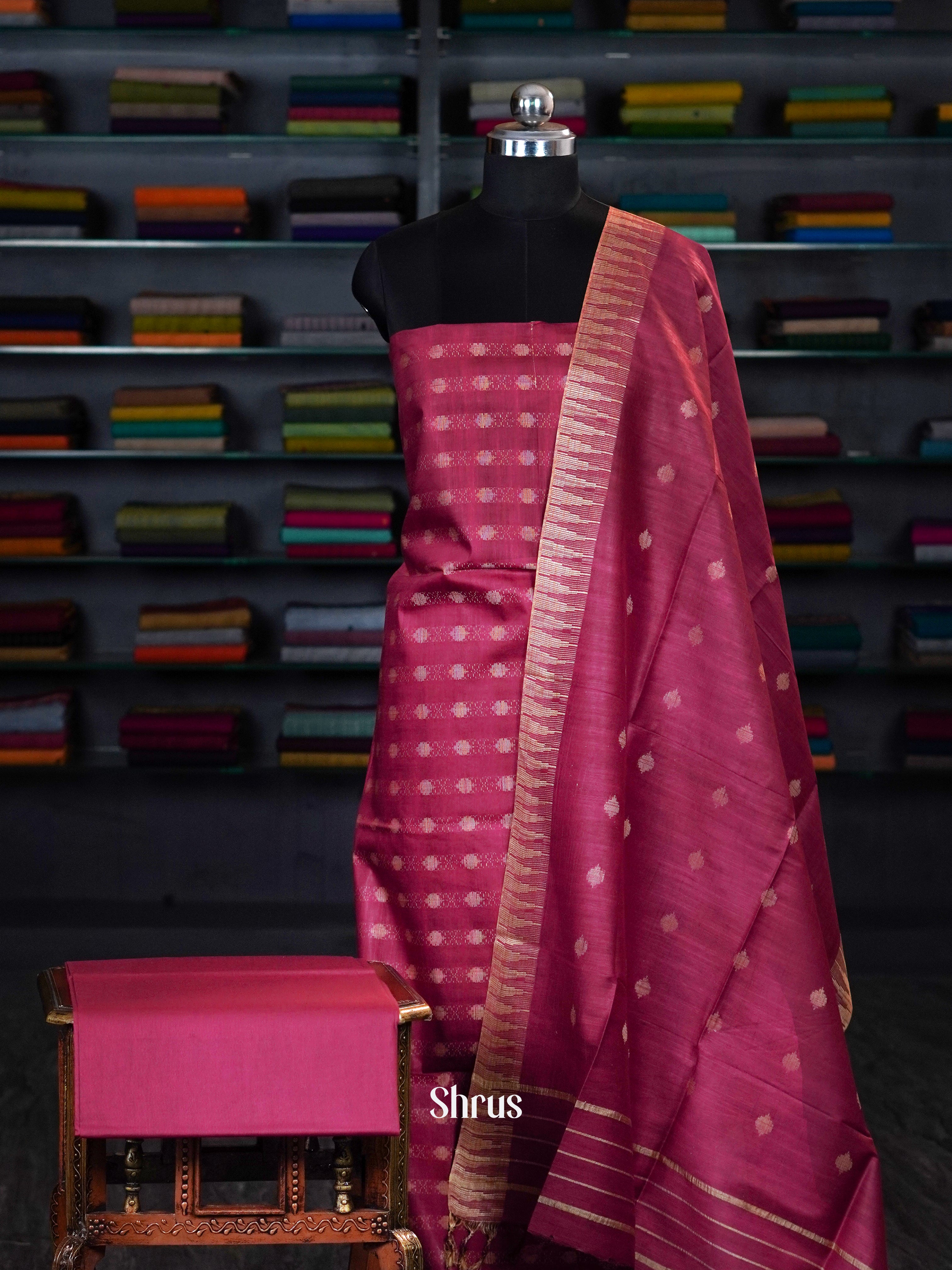 Maroon - unstitched salwar - Shop on ShrusEternity.com