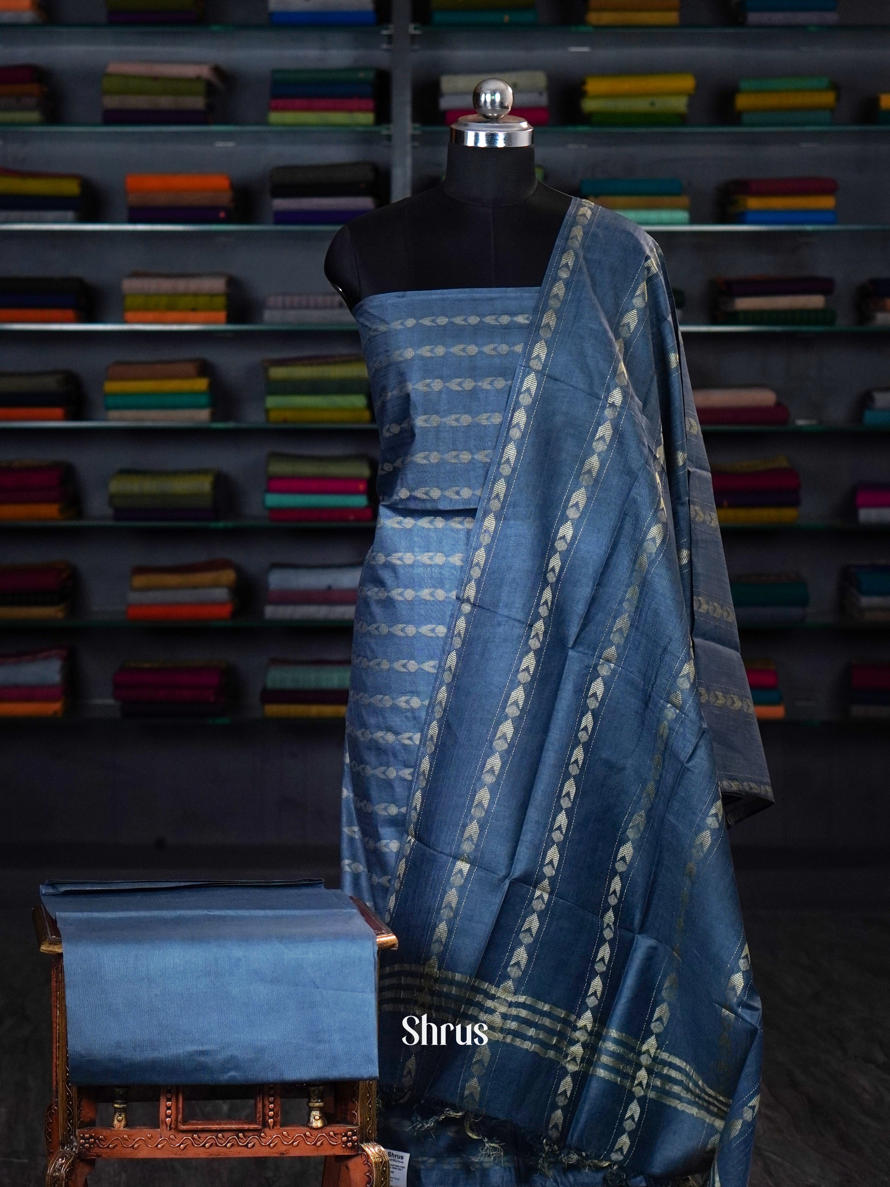 Grey - unstitched salwar - Shop on ShrusEternity.com