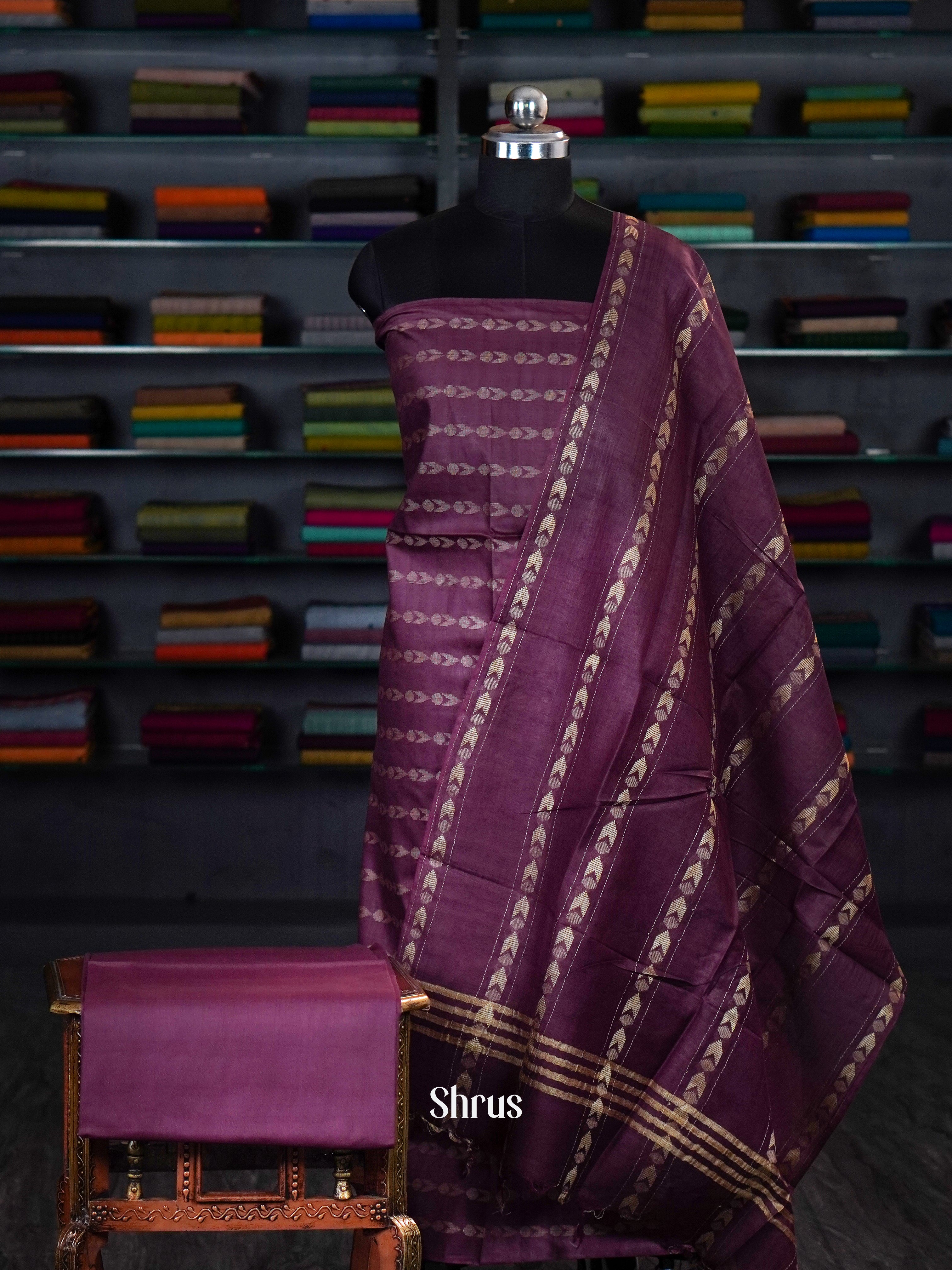 Maroon - unstitched salwar - Shop on ShrusEternity.com