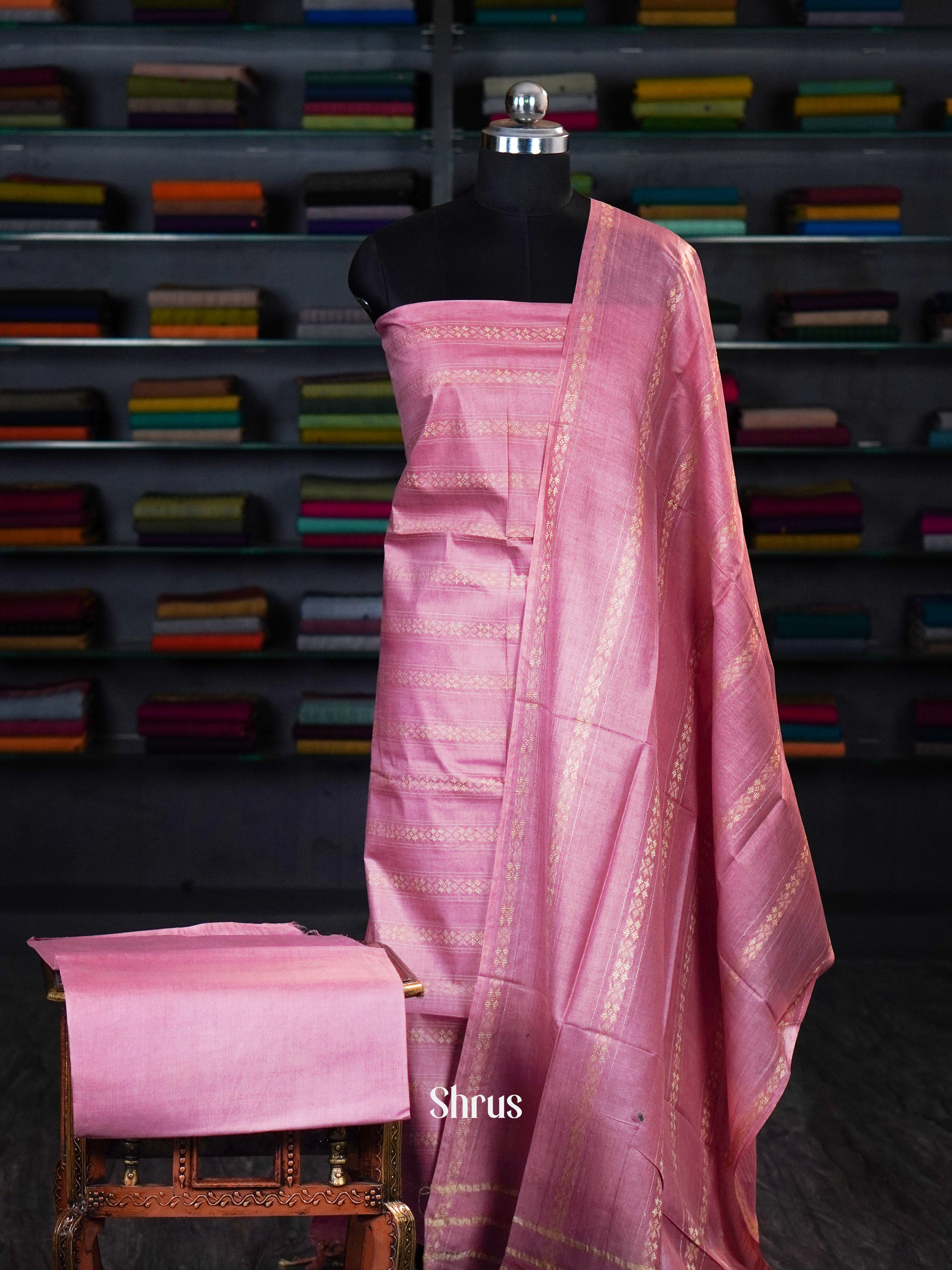 Pale Pink - unstitched salwar - Shop on ShrusEternity.com