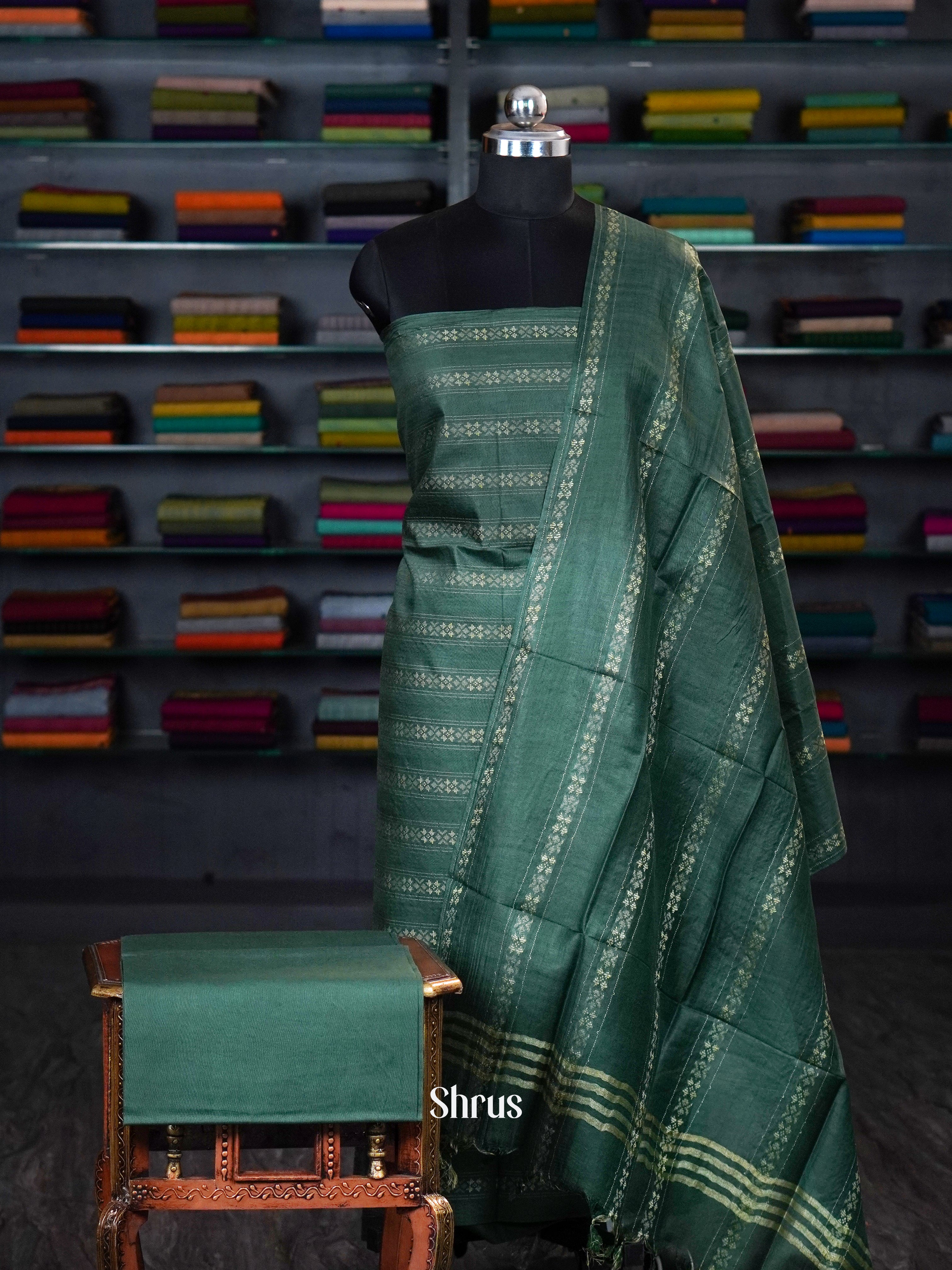 Green - unstitched salwar - Shop on ShrusEternity.com