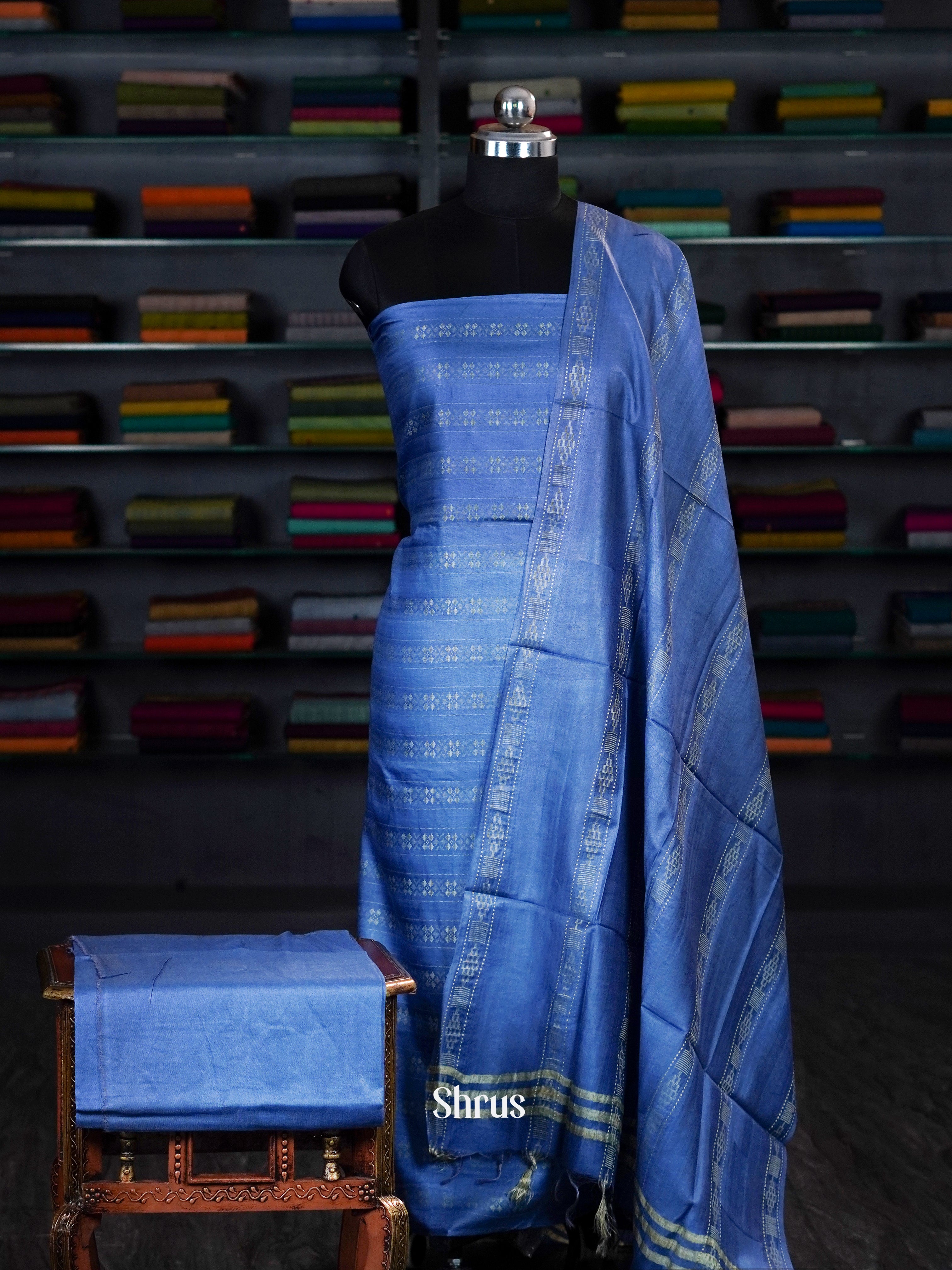 Blue - unstitched salwar - Shop on ShrusEternity.com