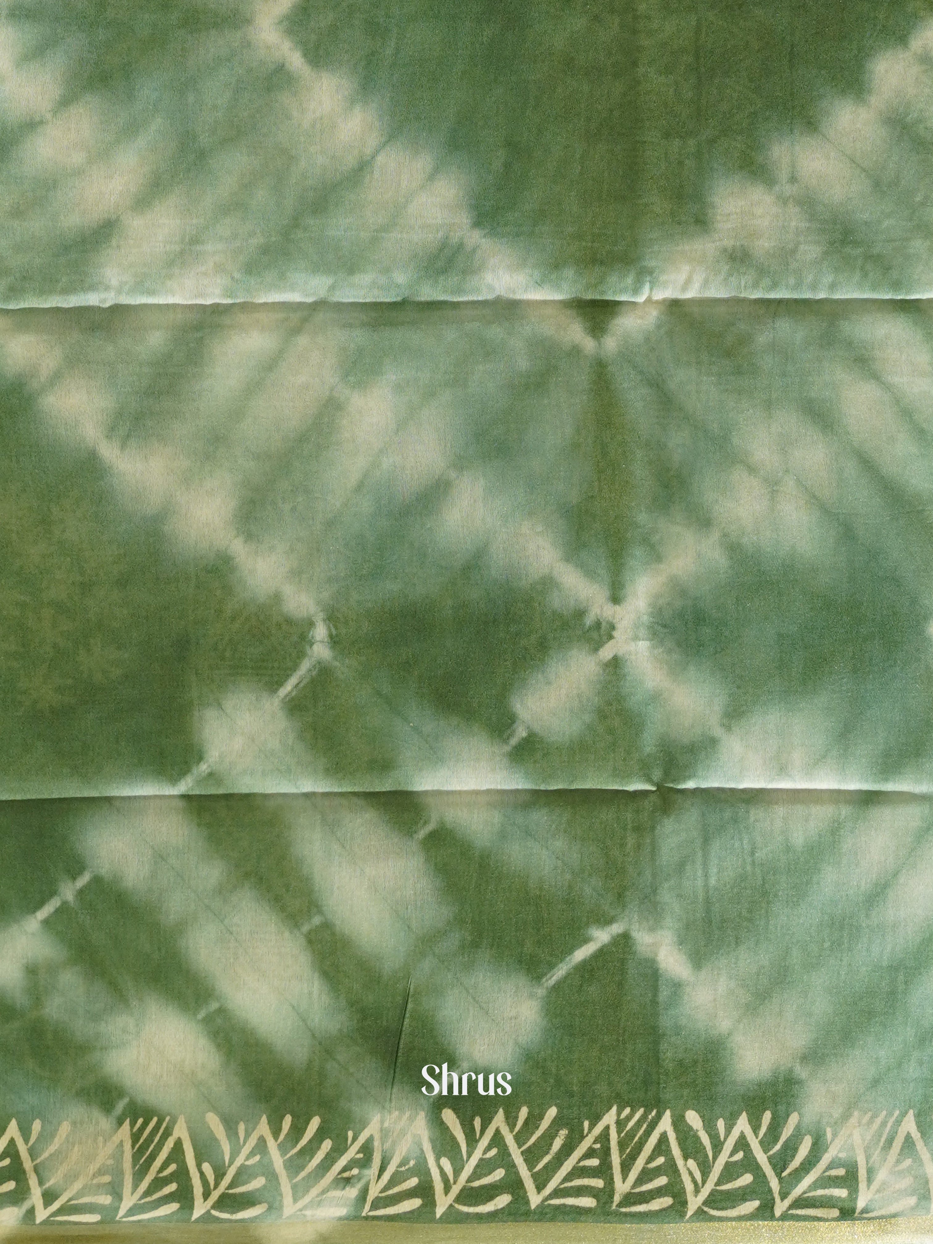 Cream & Green - Bhatik Saree - Shop on ShrusEternity.com