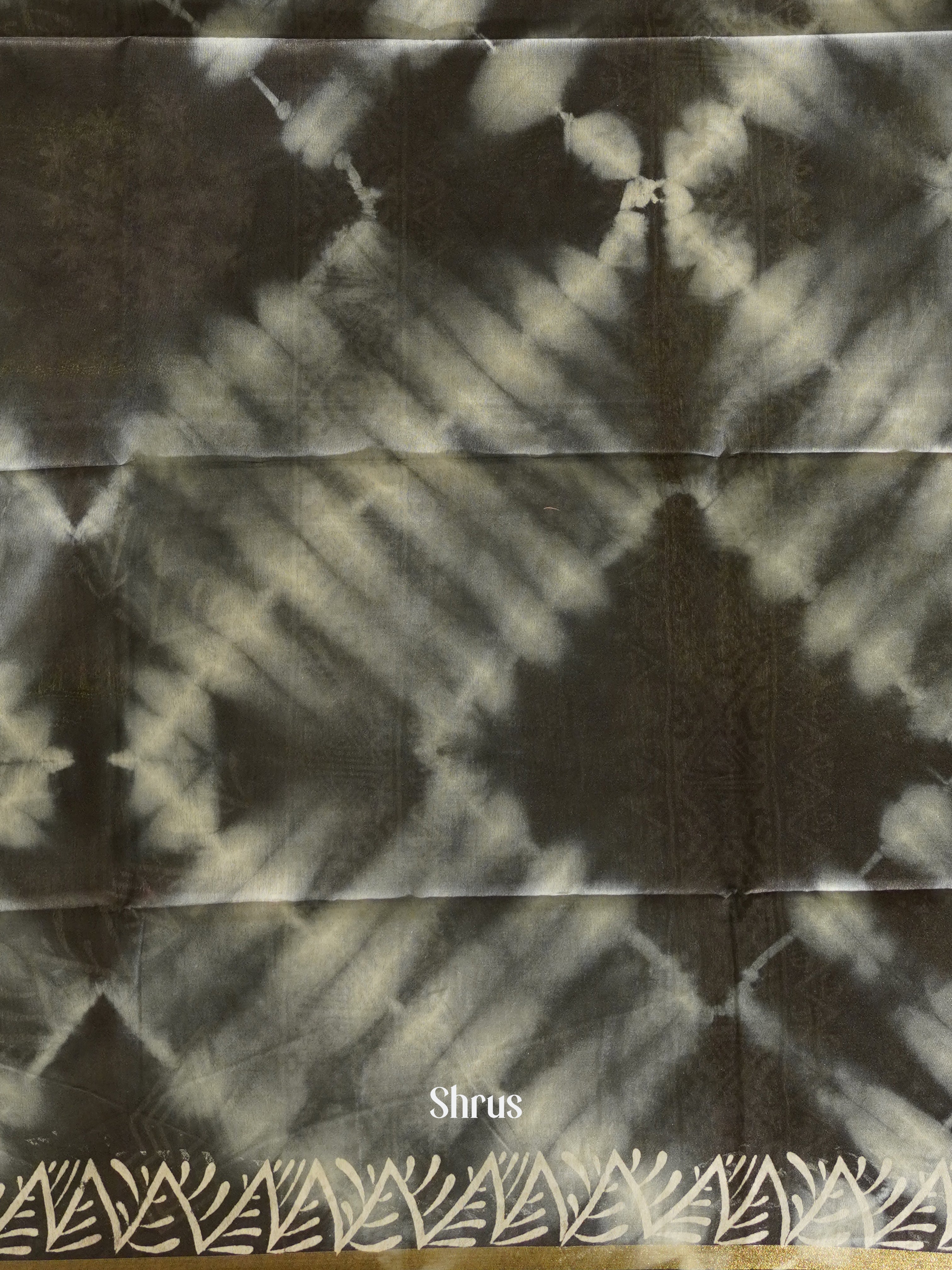 Cream & Black- Bhatik Saree - Shop on ShrusEternity.com