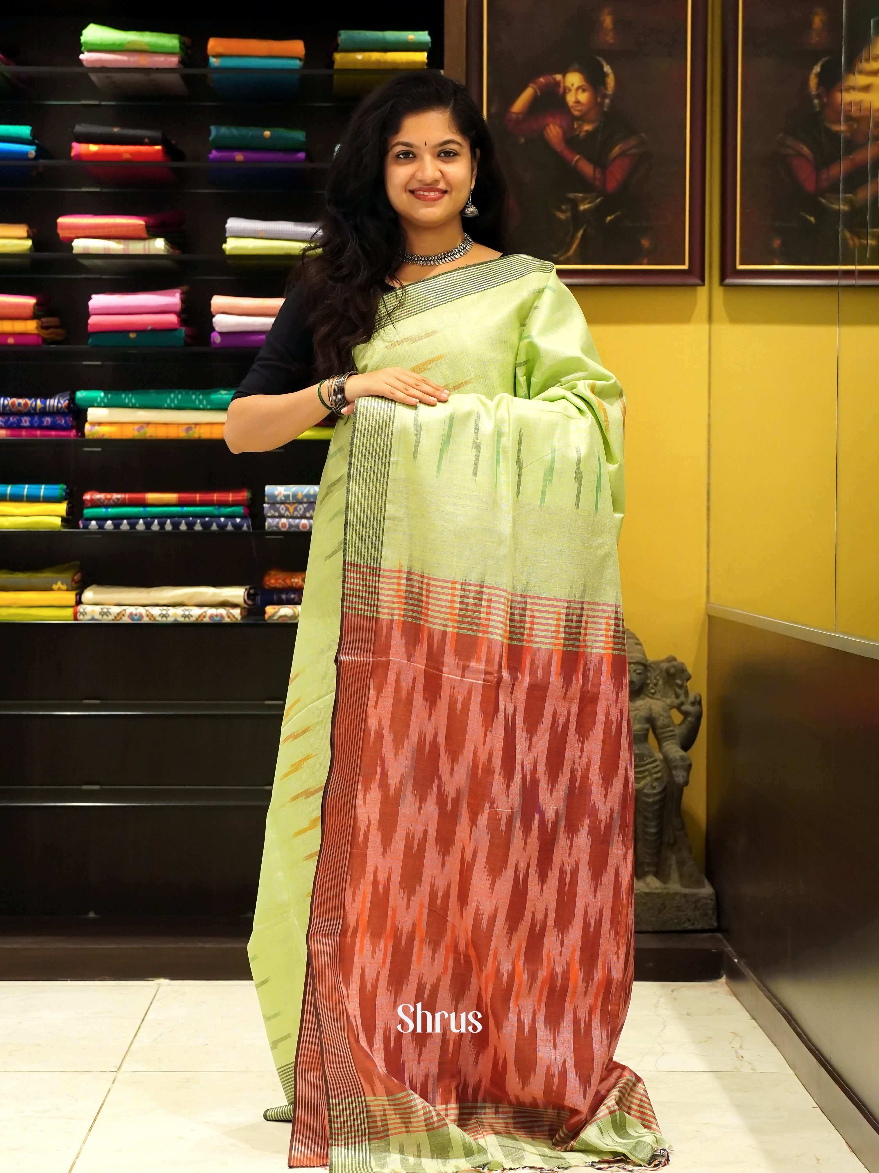 CES03038 - Semi Ikkat Saree - Shop on ShrusEternity.com