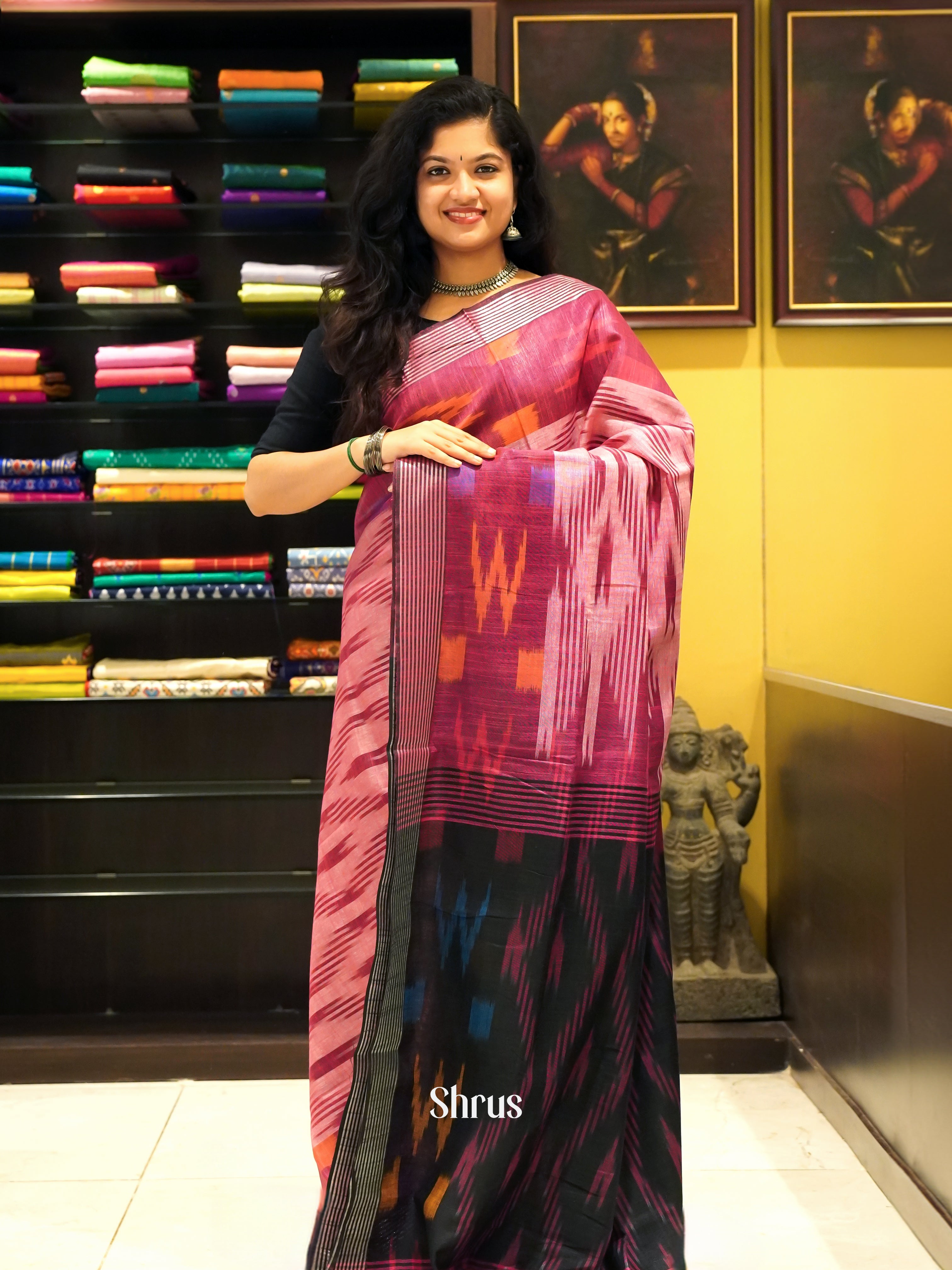 CES03058 - Semi Ikkat Saree - Shop on ShrusEternity.com