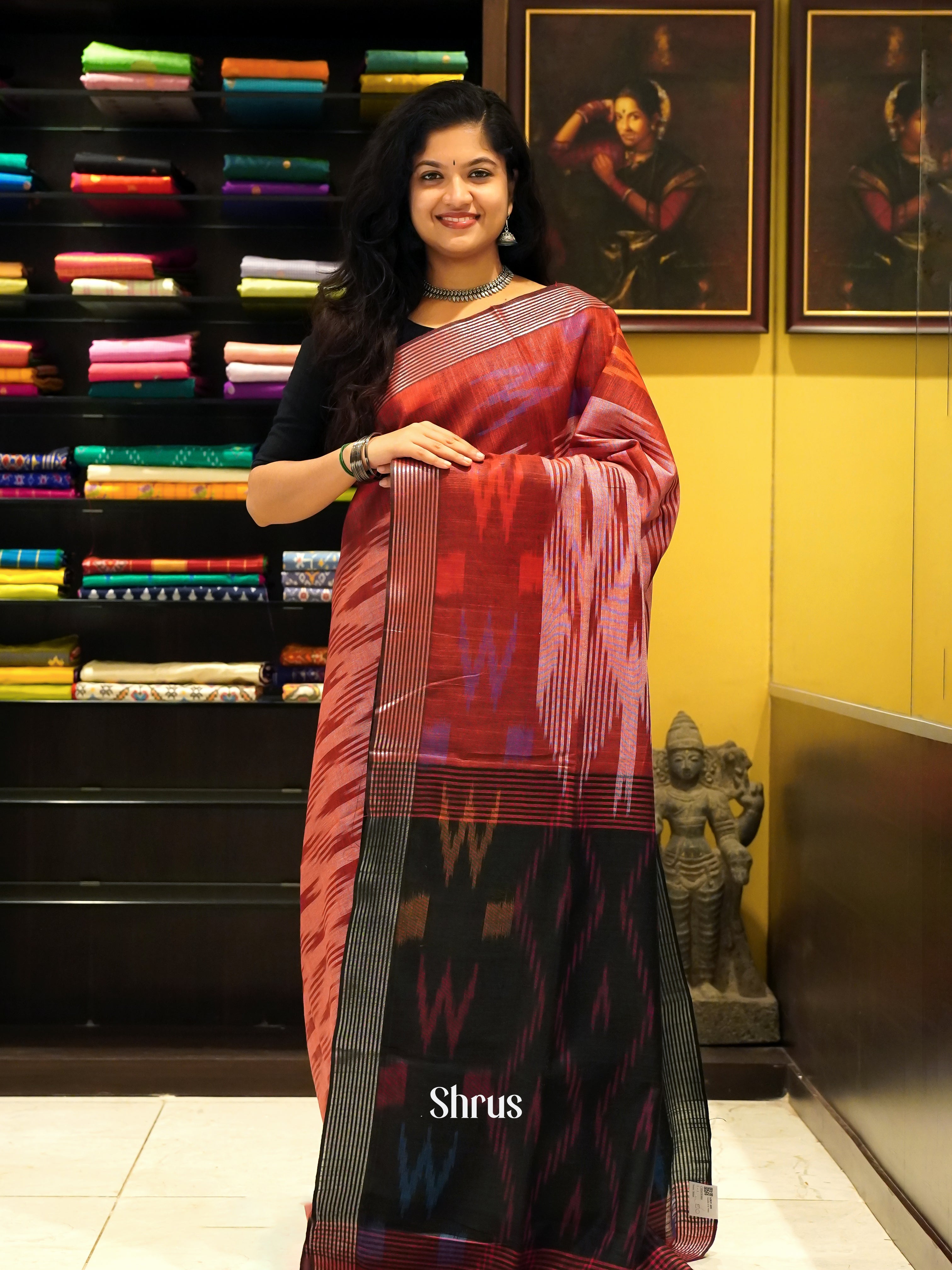 CES03066 - Semi Ikkat Saree - Shop on ShrusEternity.com