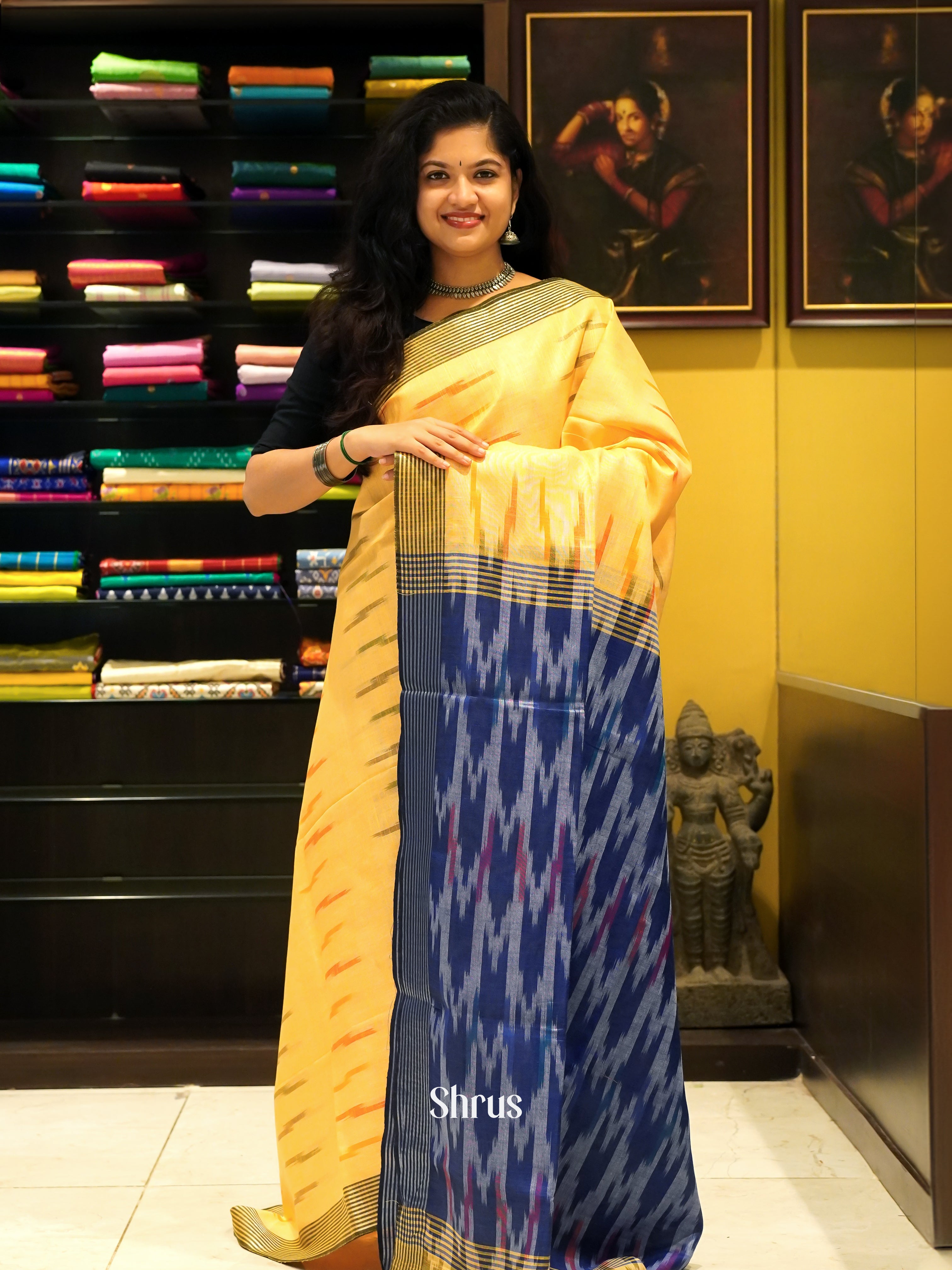 CES03069 - Semi Ikkat Saree - Shop on ShrusEternity.com