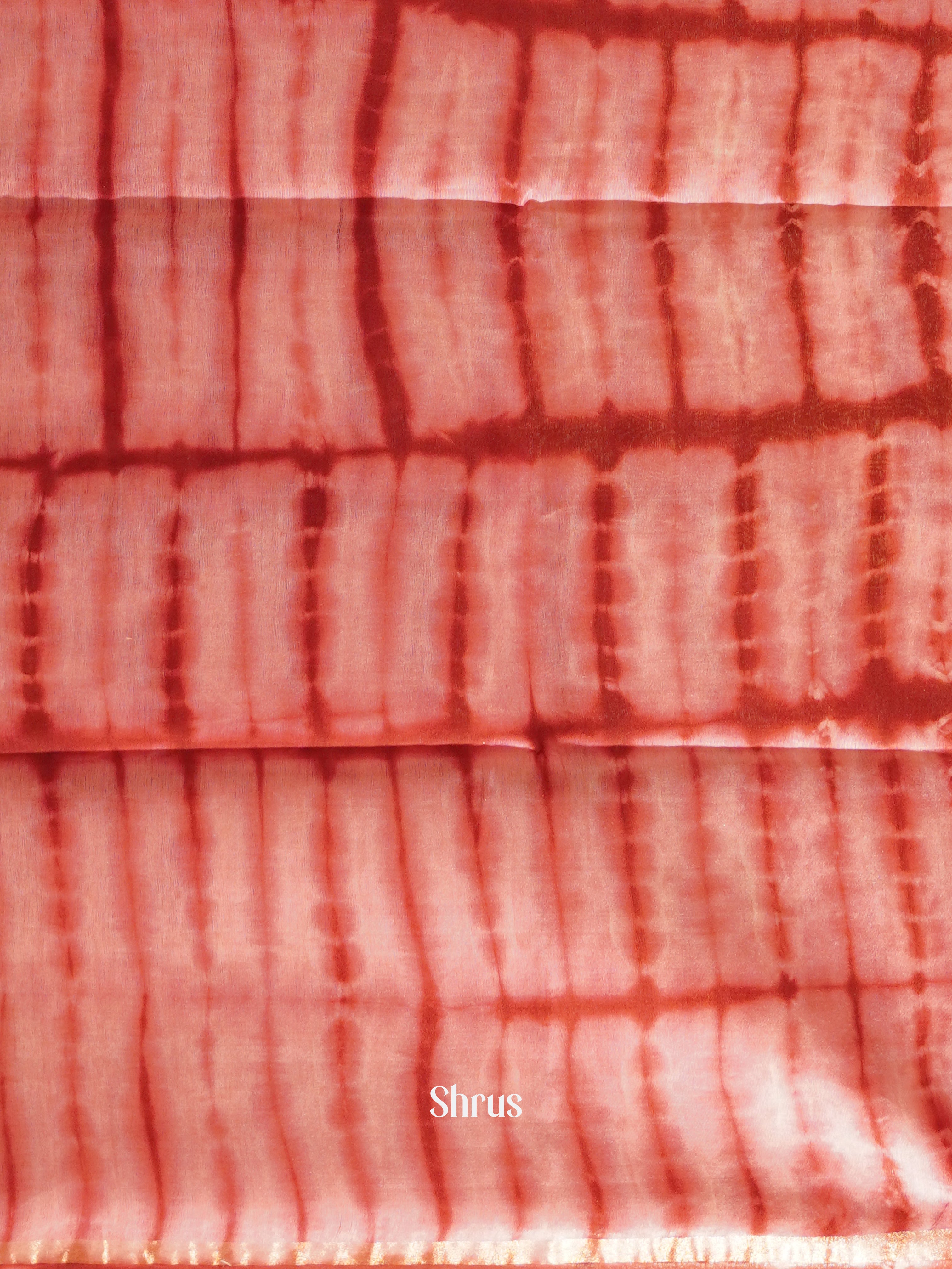 Orange & Red - Shibori Saree - Shop on ShrusEternity.com