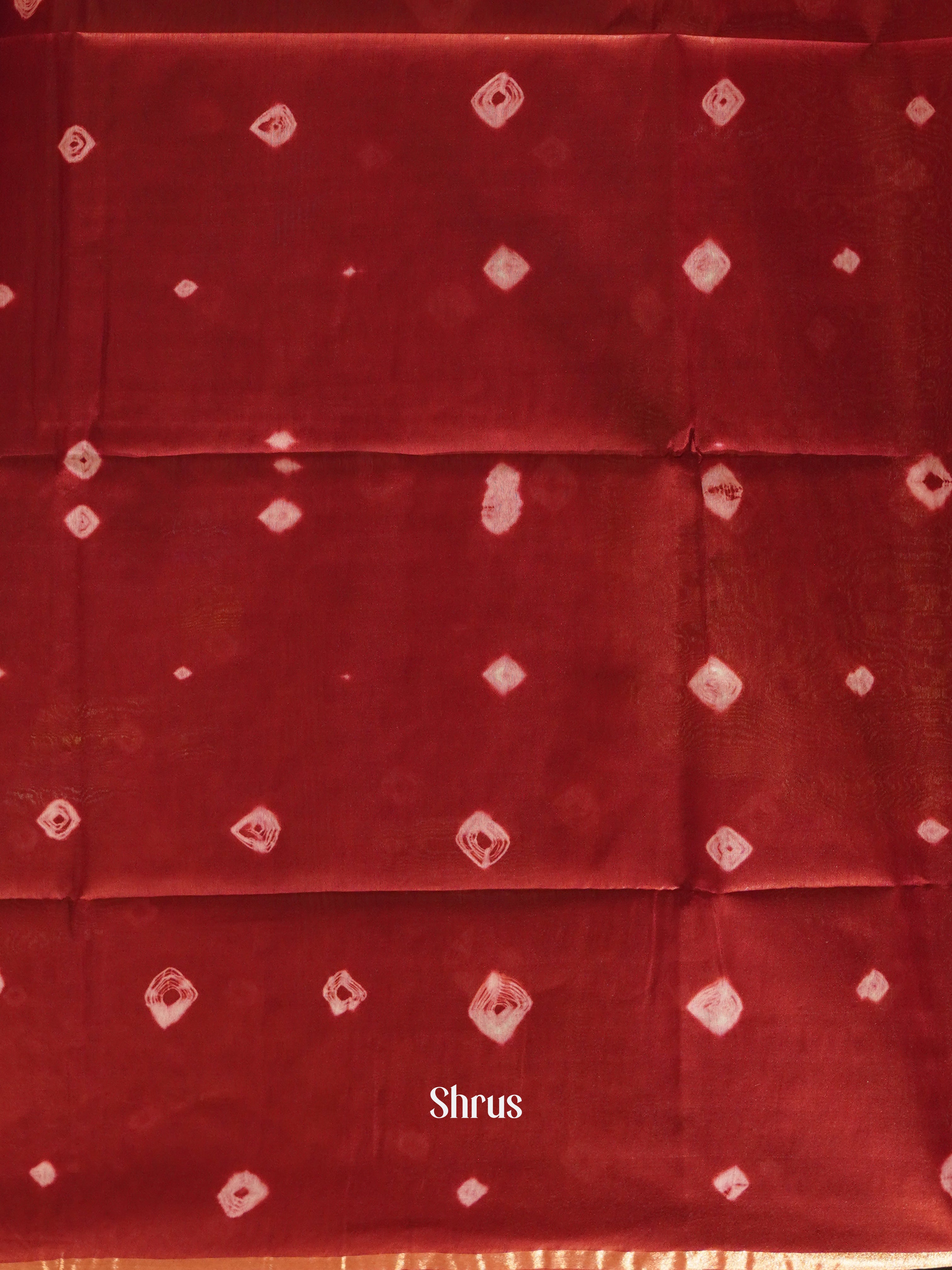 Orange & Maroon - Shibori Saree - Shop on ShrusEternity.com