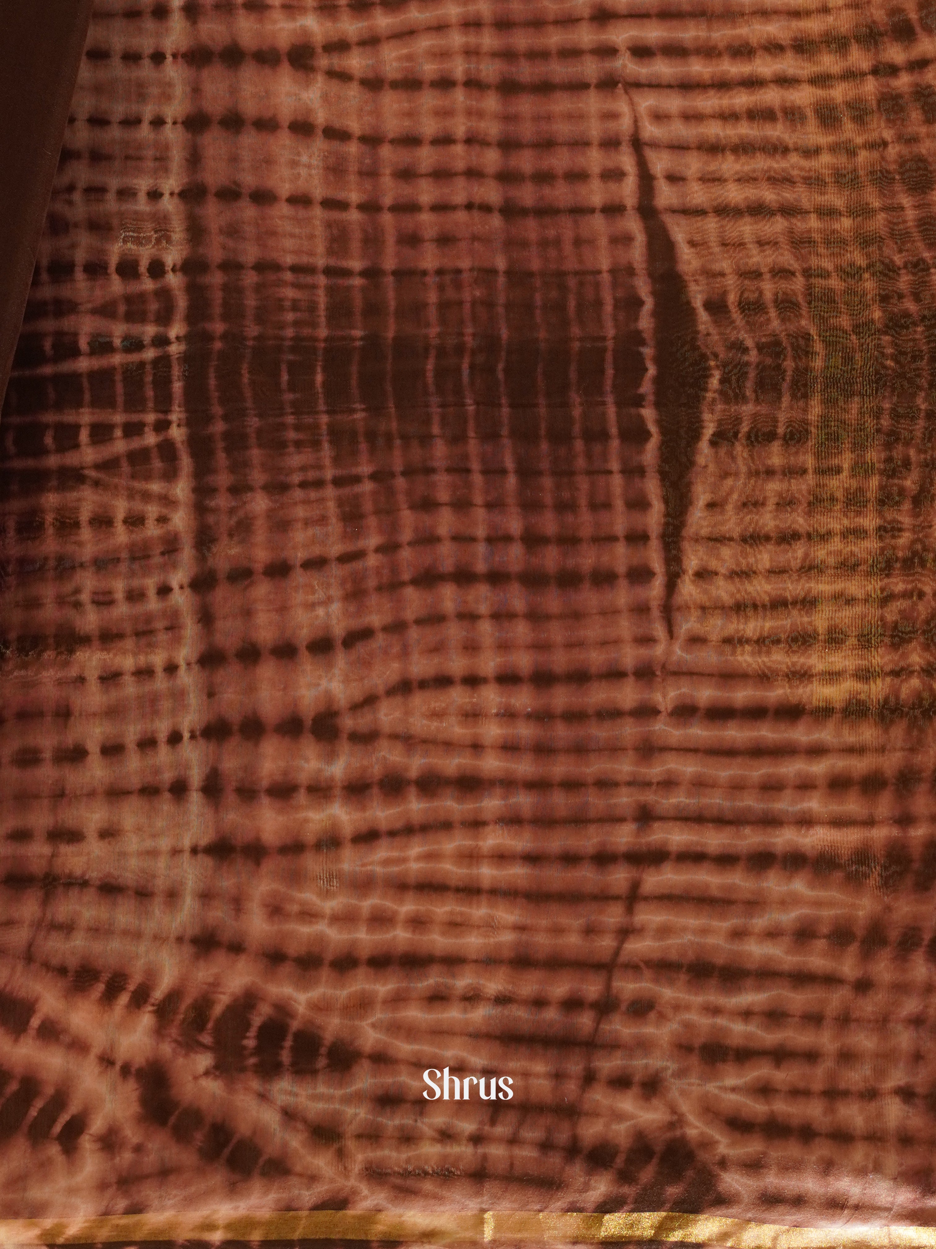 Brown & Pink - Shibori Saree - Shop on ShrusEternity.com