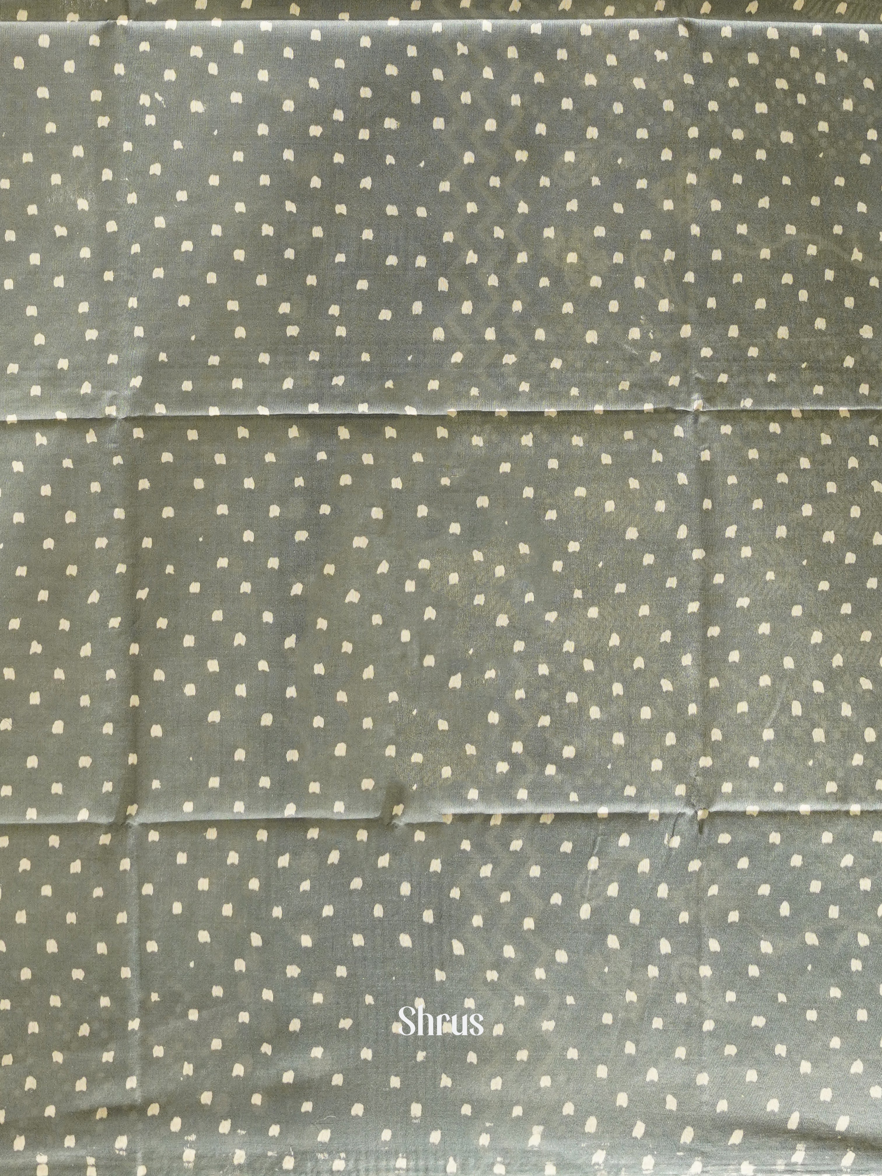 Grey - Semi Tussar Saree - Shop on ShrusEternity.com