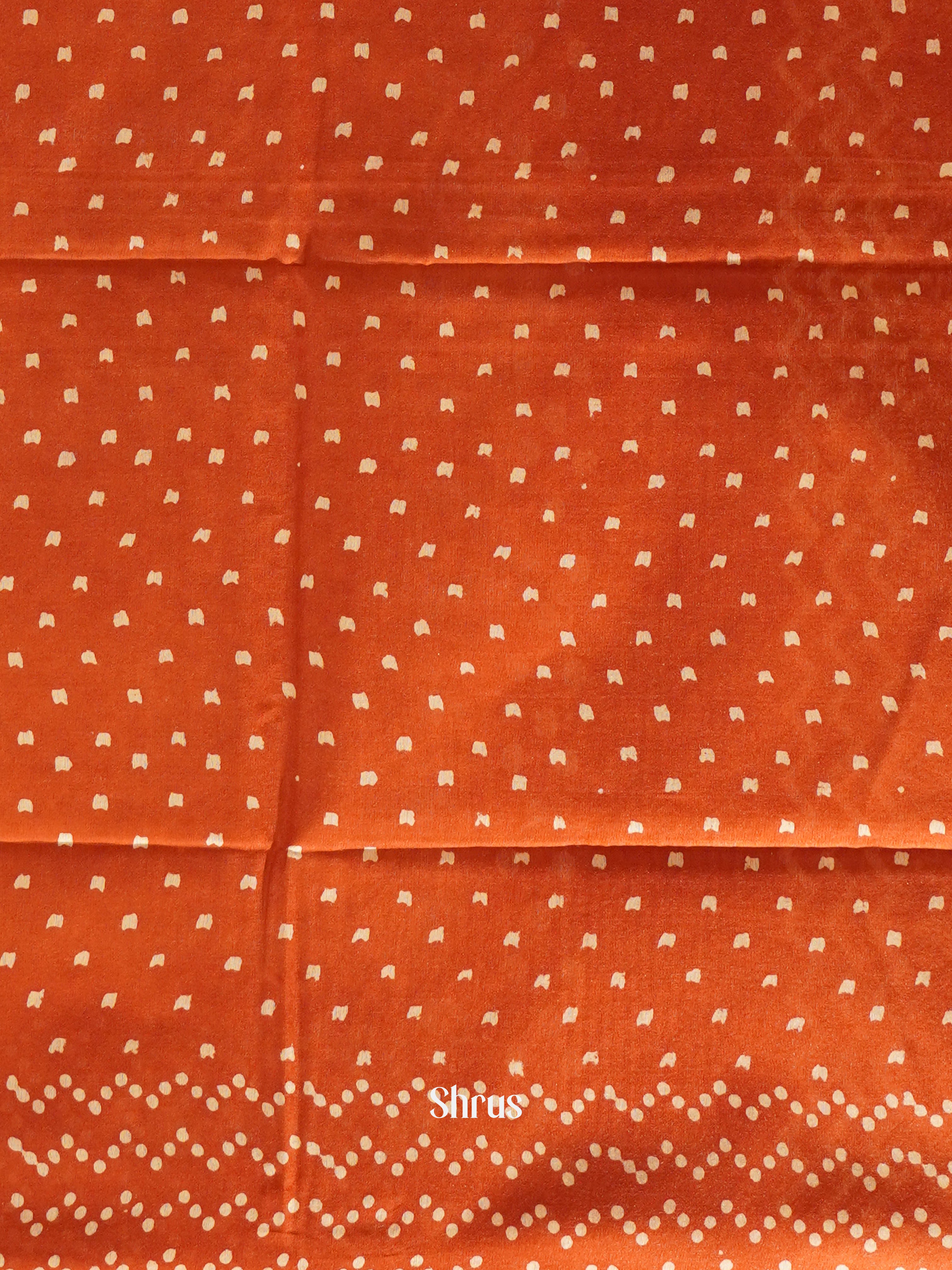 Peach & Red - Semi Tussar saree - Shop on ShrusEternity.com