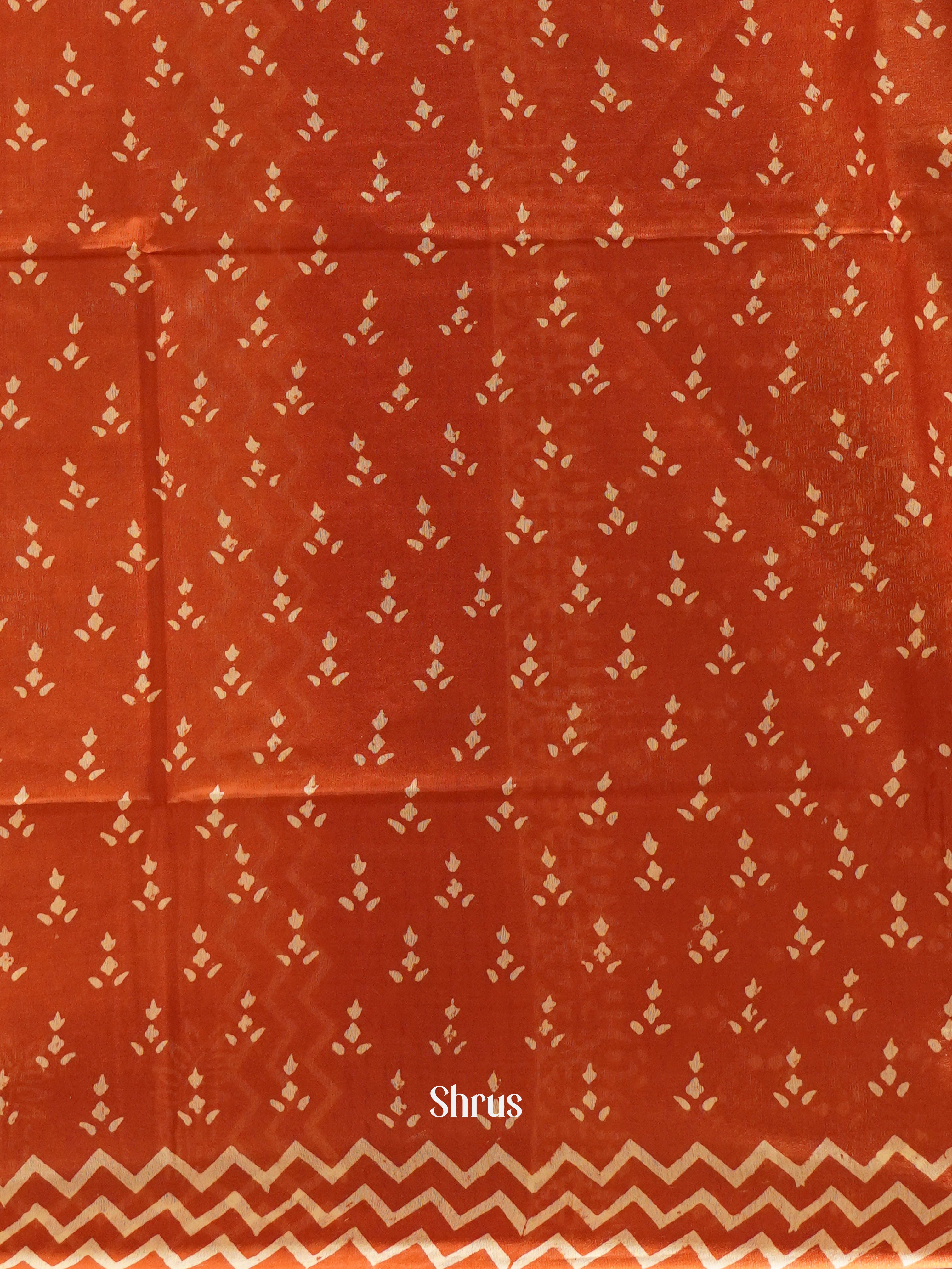 Peach & Red - Semi tussar Saree - Shop on ShrusEternity.com