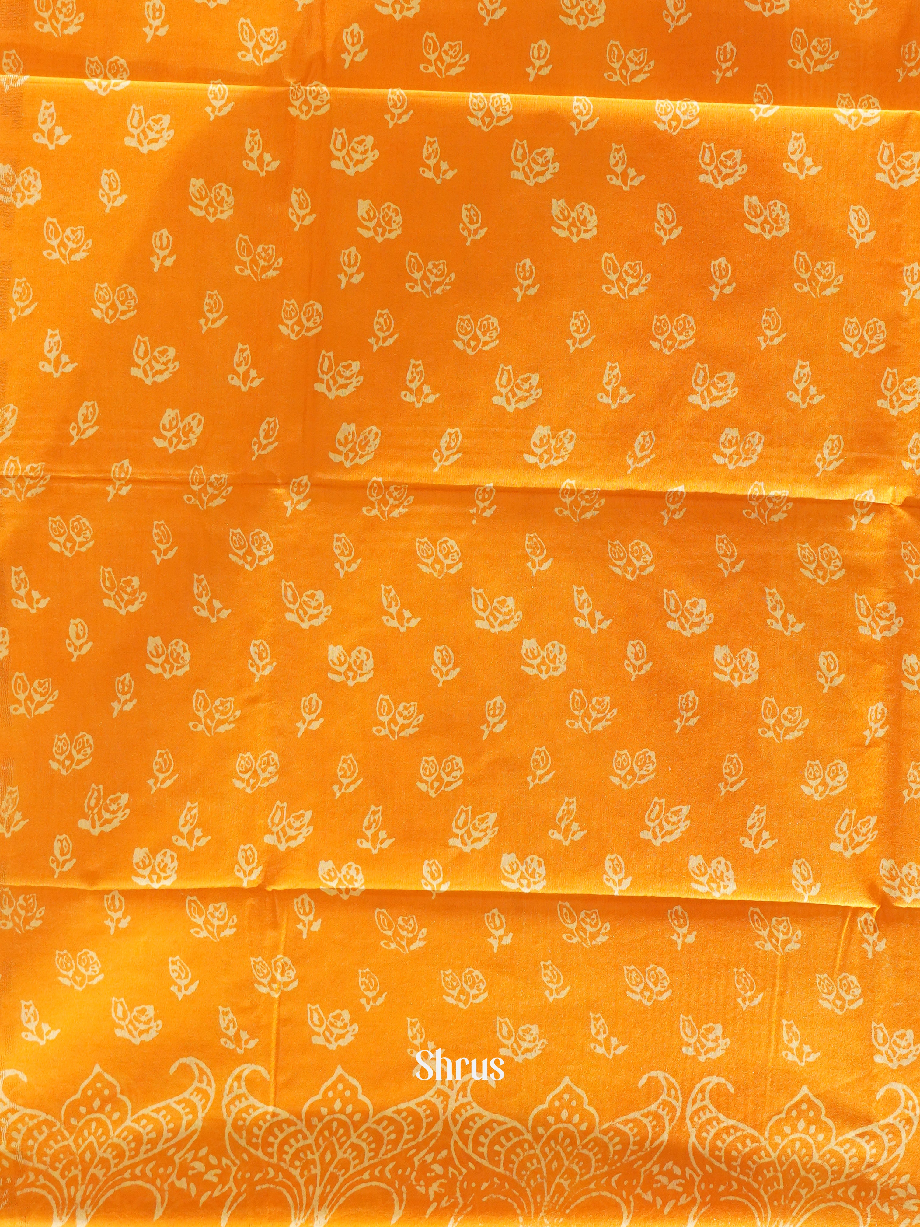 Mild Yellow & Yellow - Semi Tussar Saree - Shop on ShrusEternity.com