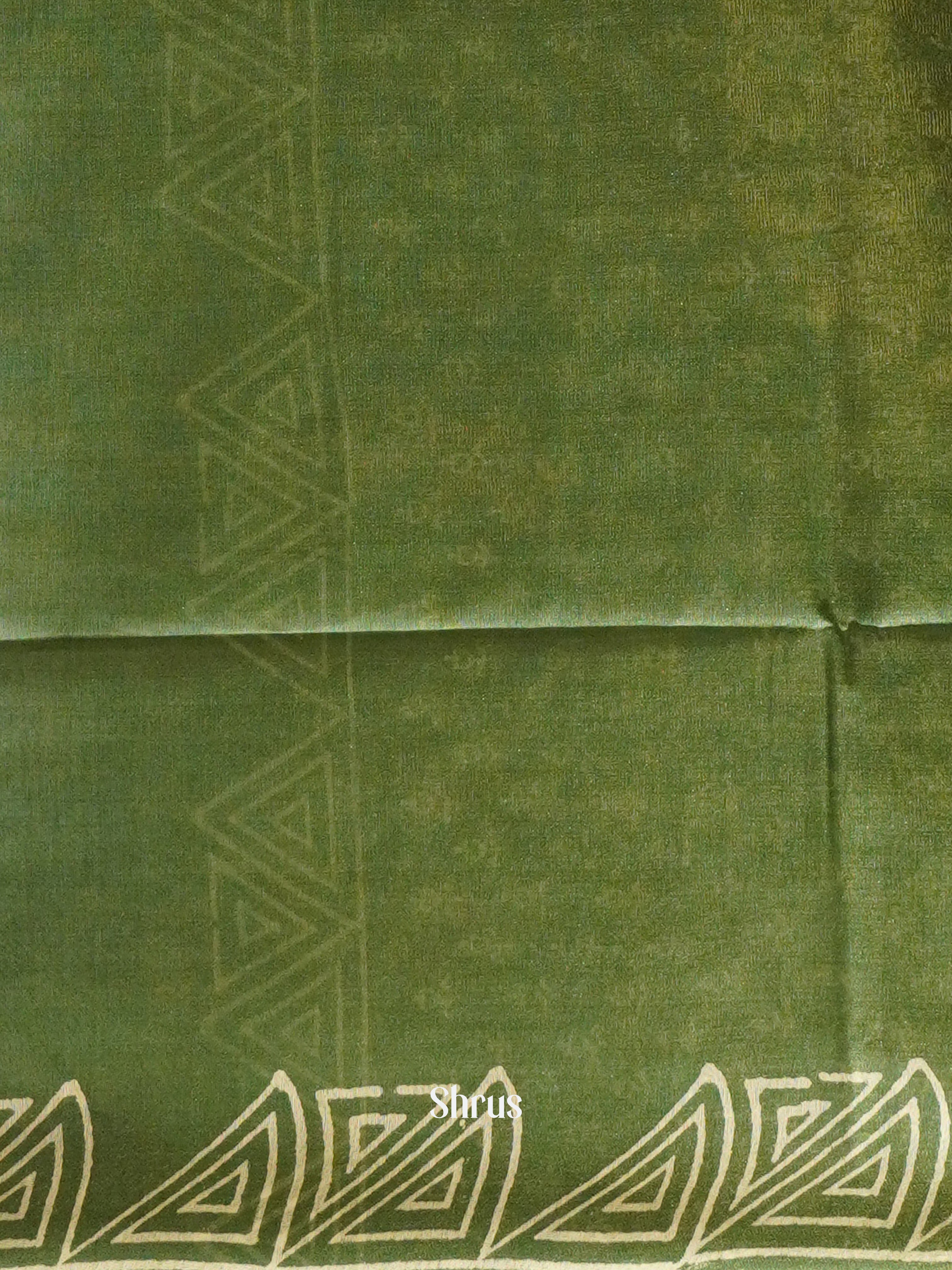 Light Green & Green - Semi Tussar Saree - Shop on ShrusEternity.com