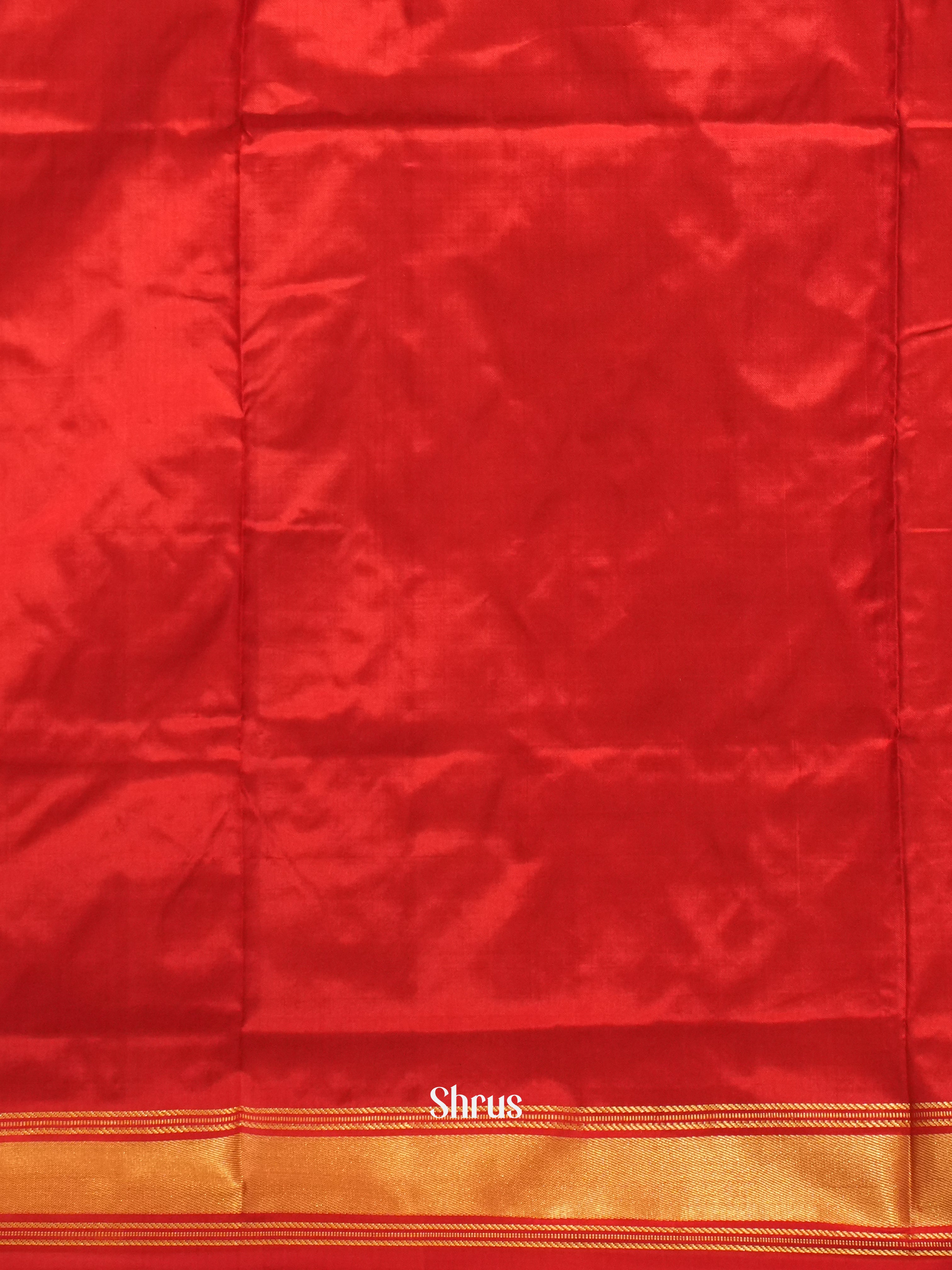 Mustard & Red - Ikkat Silk Saree - Shop on ShrusEternity.com