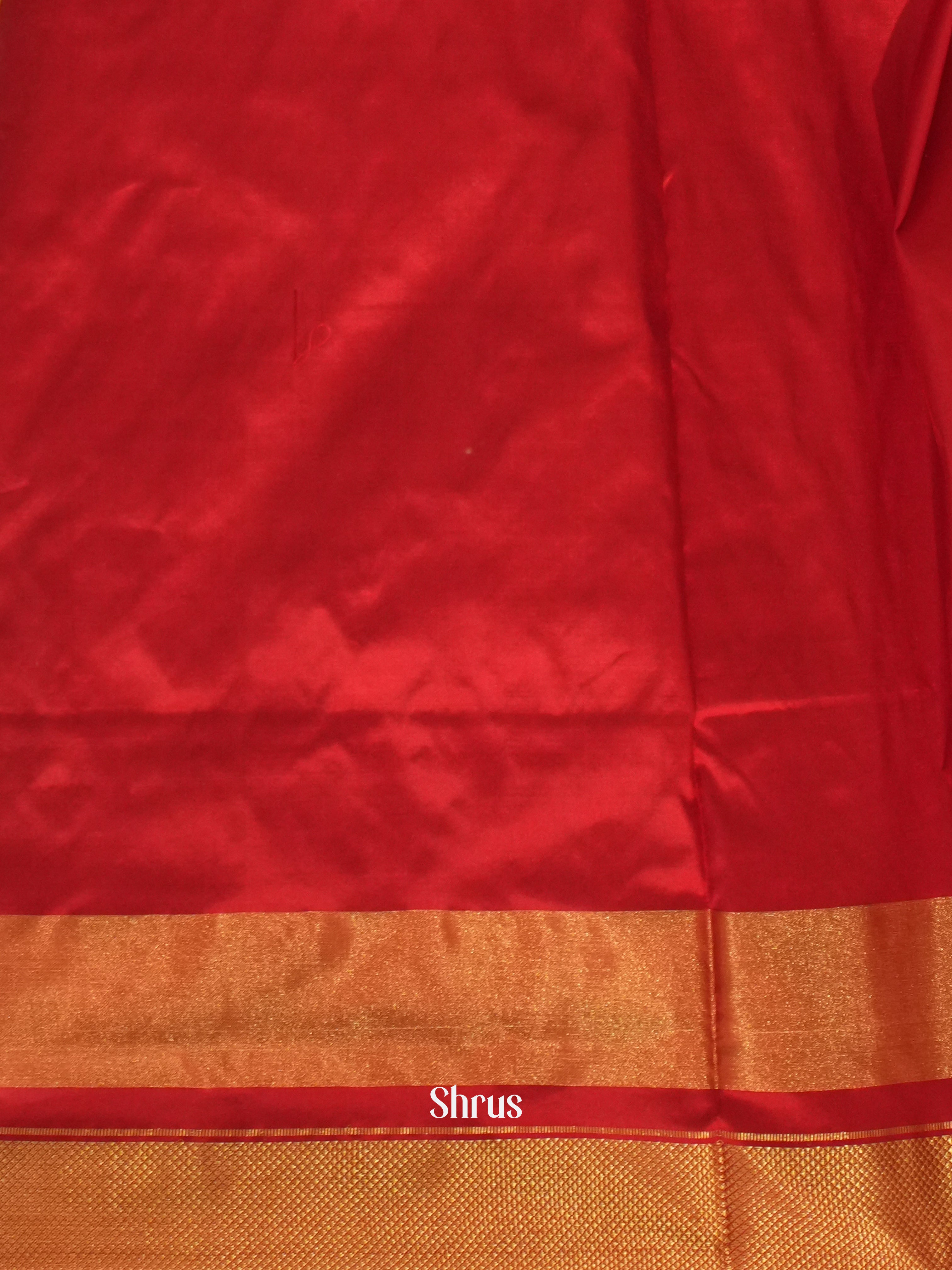 Orange & Red - Ikkat Silk Saree - Shop on ShrusEternity.com