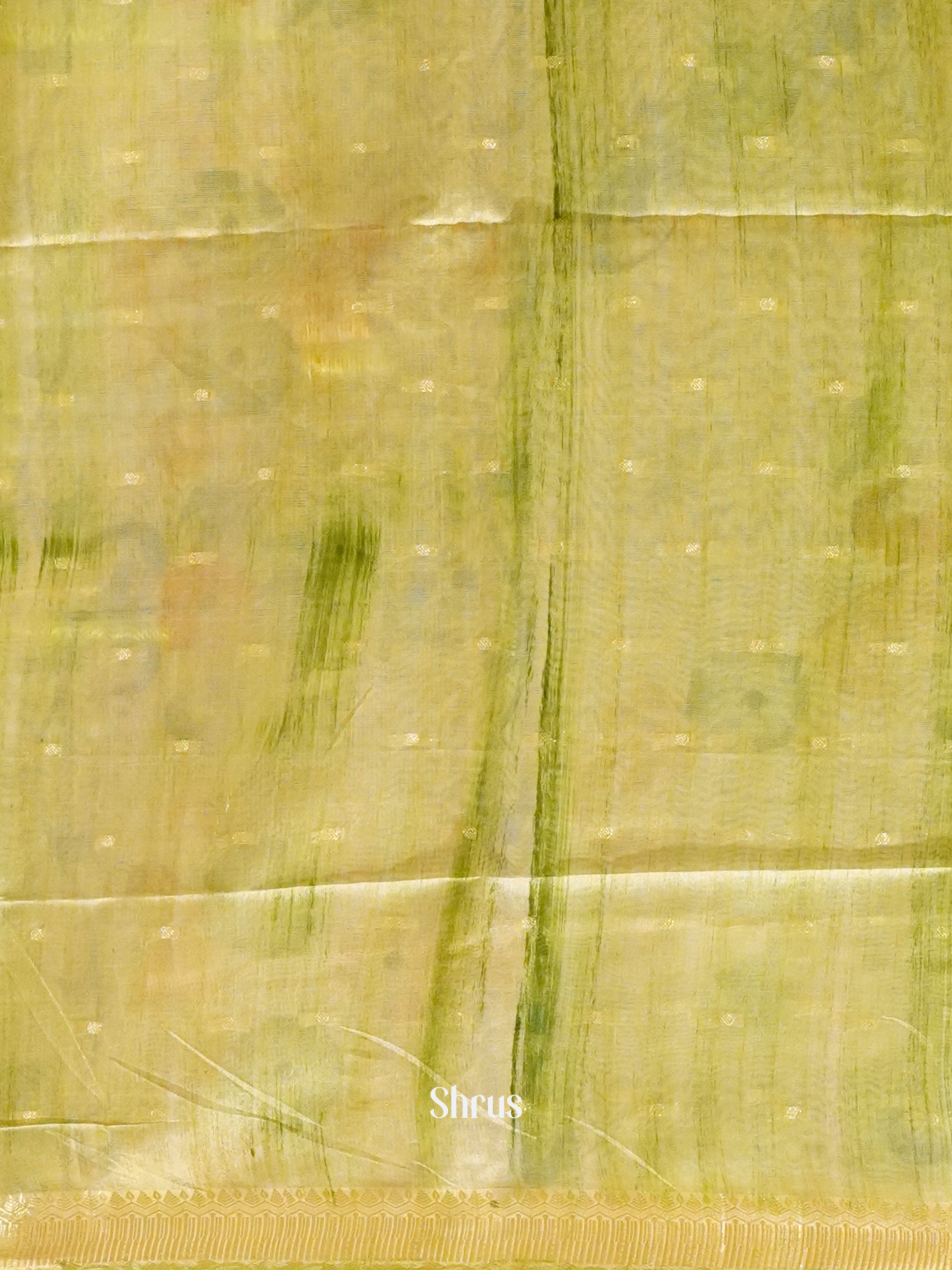 Cream & Green - Semi Jute Saree - Shop on ShrusEternity.com