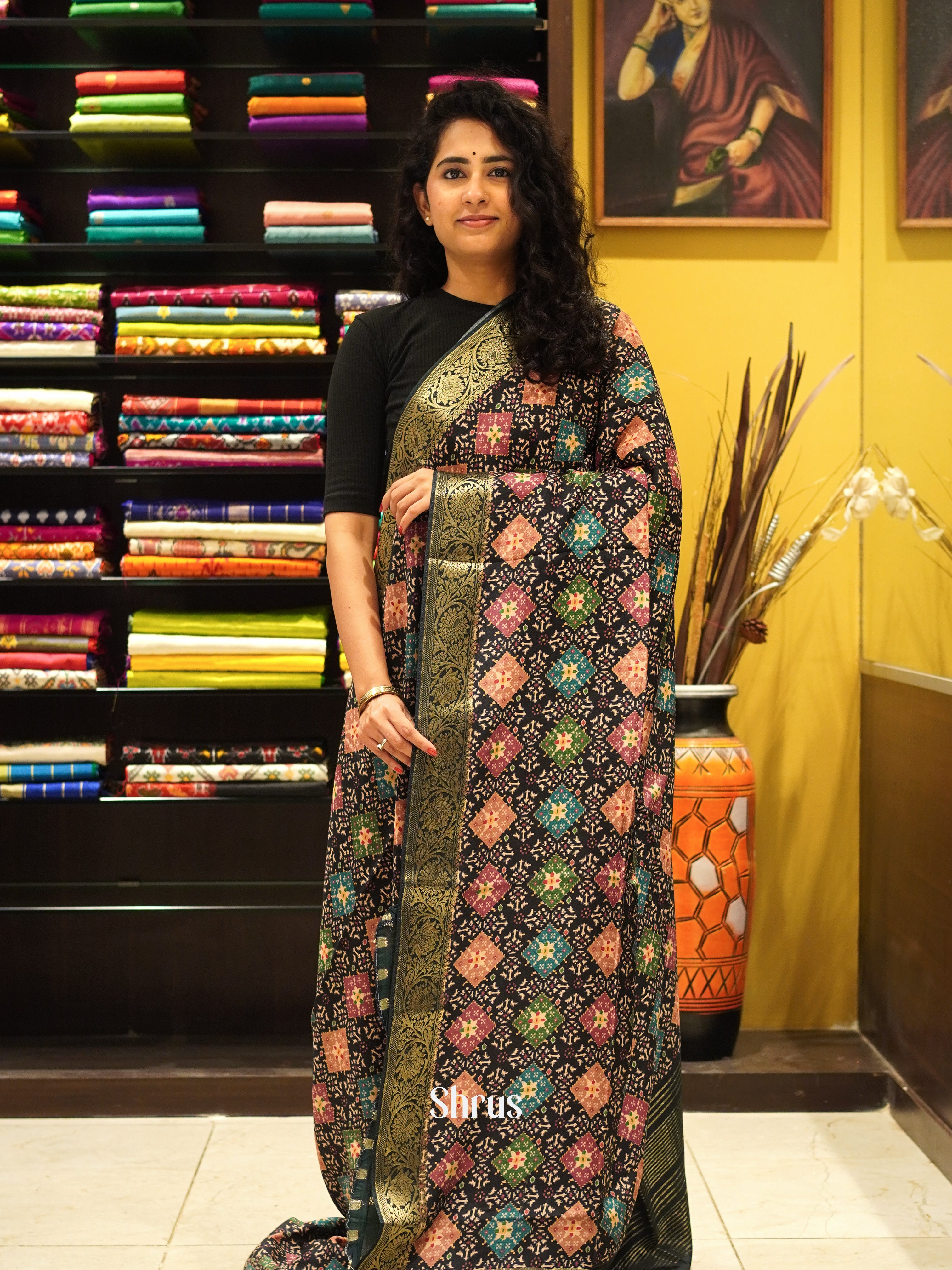 CES03427 - Semi Crepe Saree - Shop on ShrusEternity.com