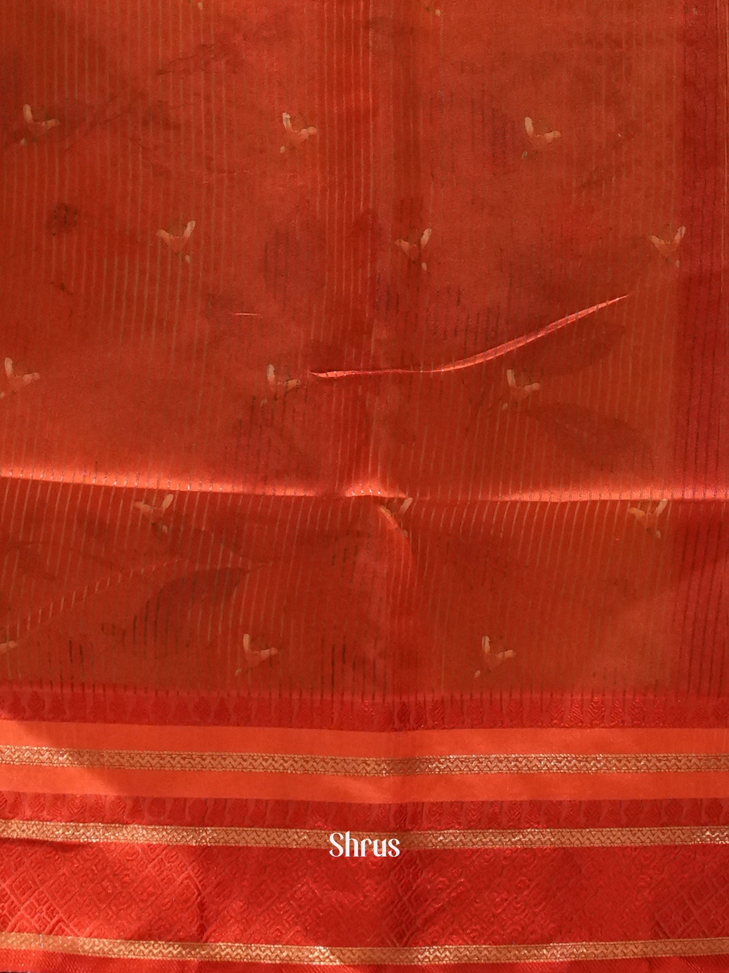 Elachi Green & Red -Semi Dupion Saree - Shop on ShrusEternity.com