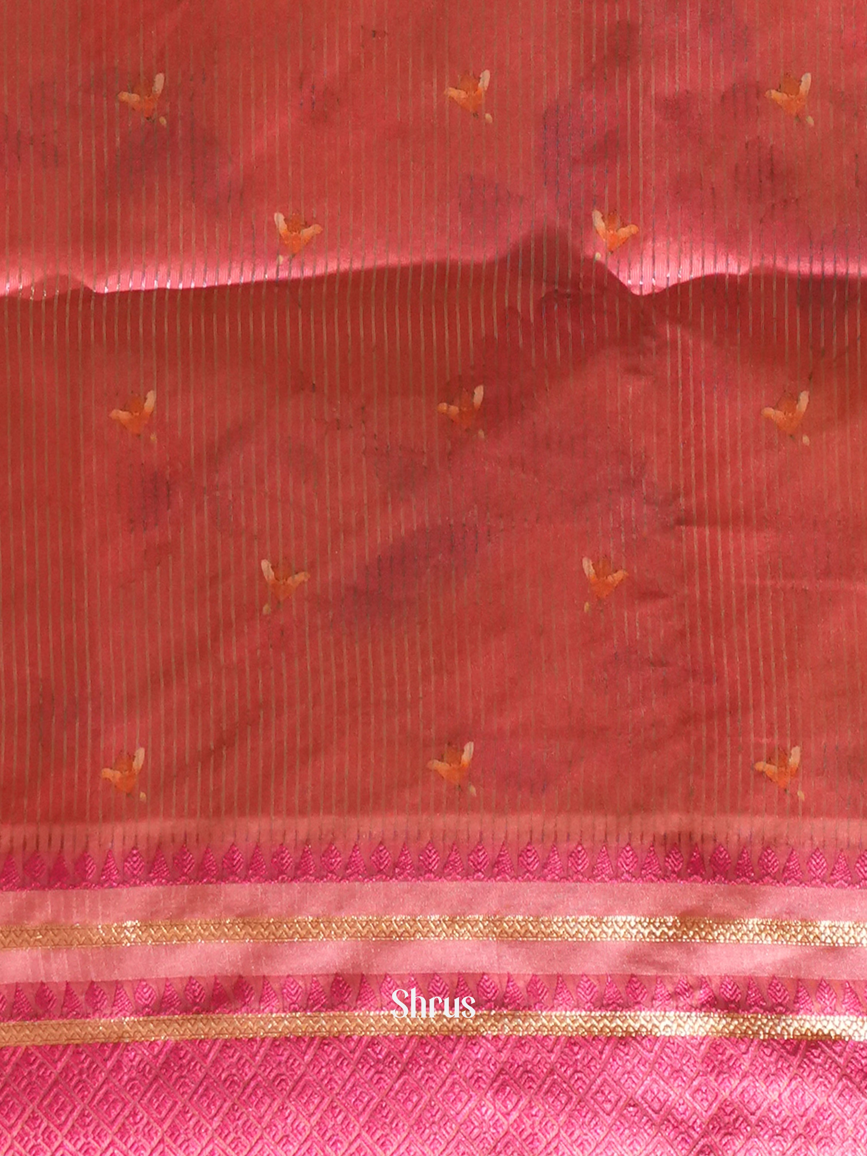 Elachi Green & Pink -Semi Dupion Saree - Shop on ShrusEternity.com