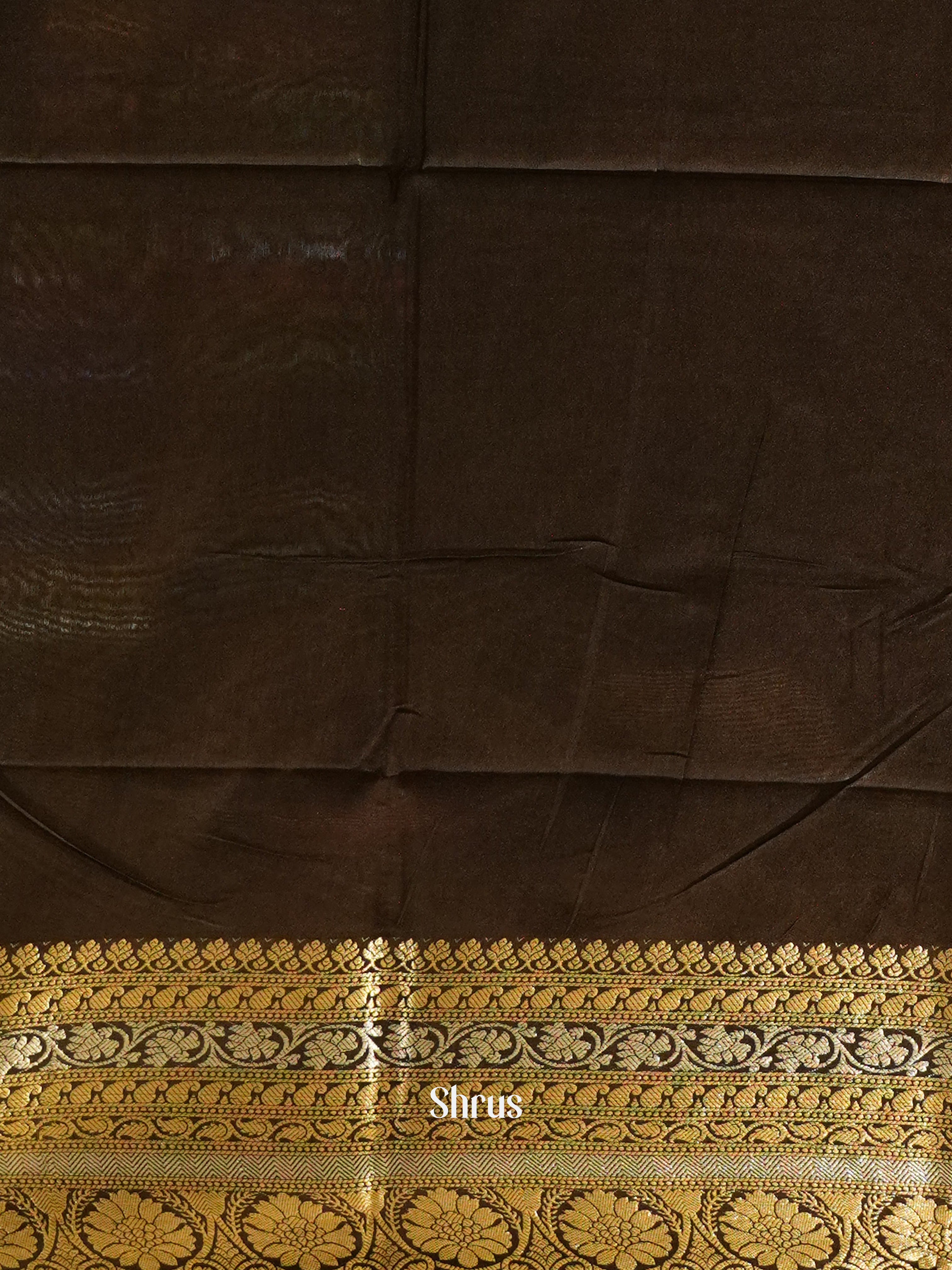 Black(Single Tone) - Semi Tussar Saree - Shop on ShrusEternity.com