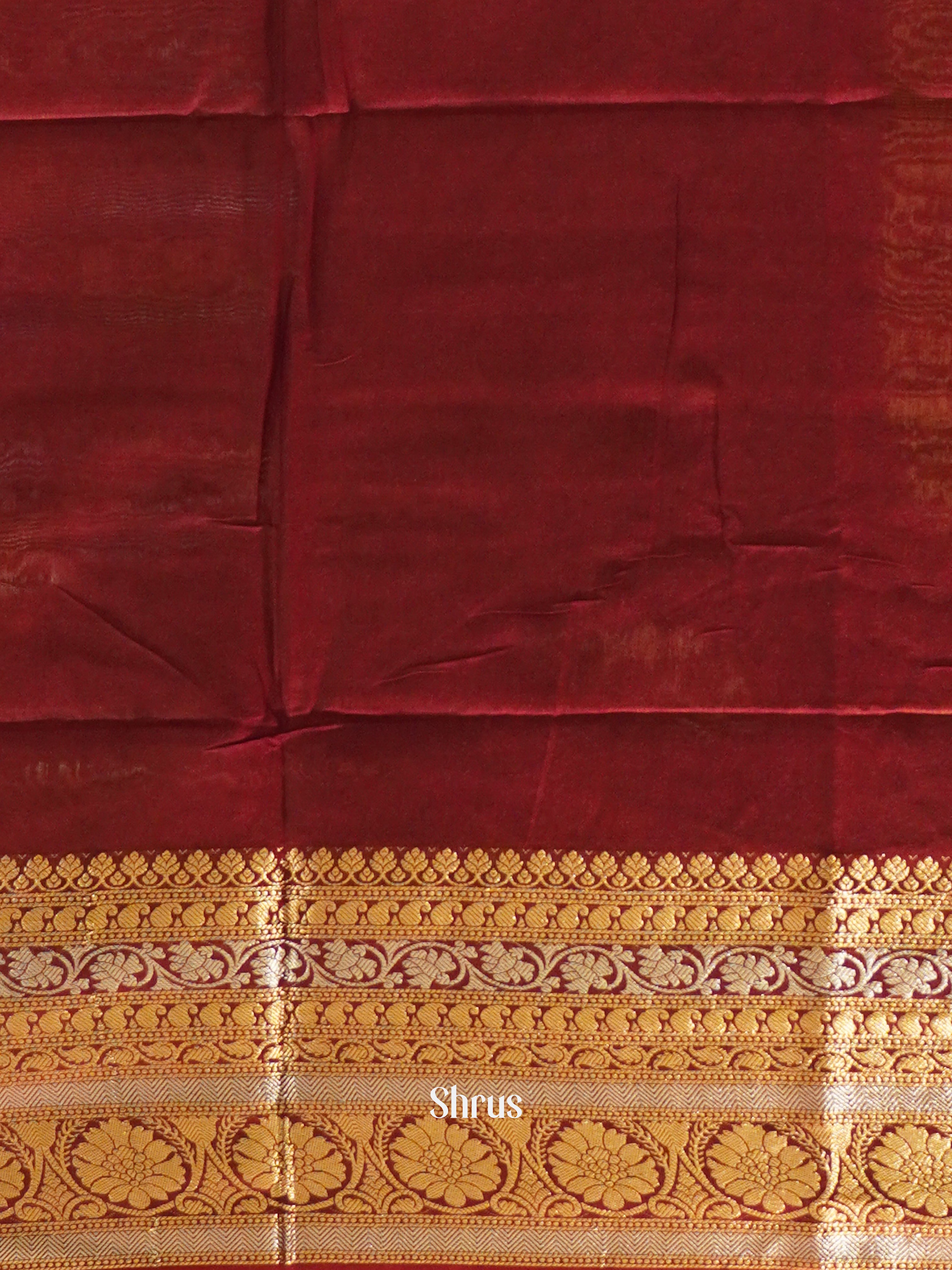 Maroon(Single tone) - Semi Tussar Saree - Shop on ShrusEternity.com