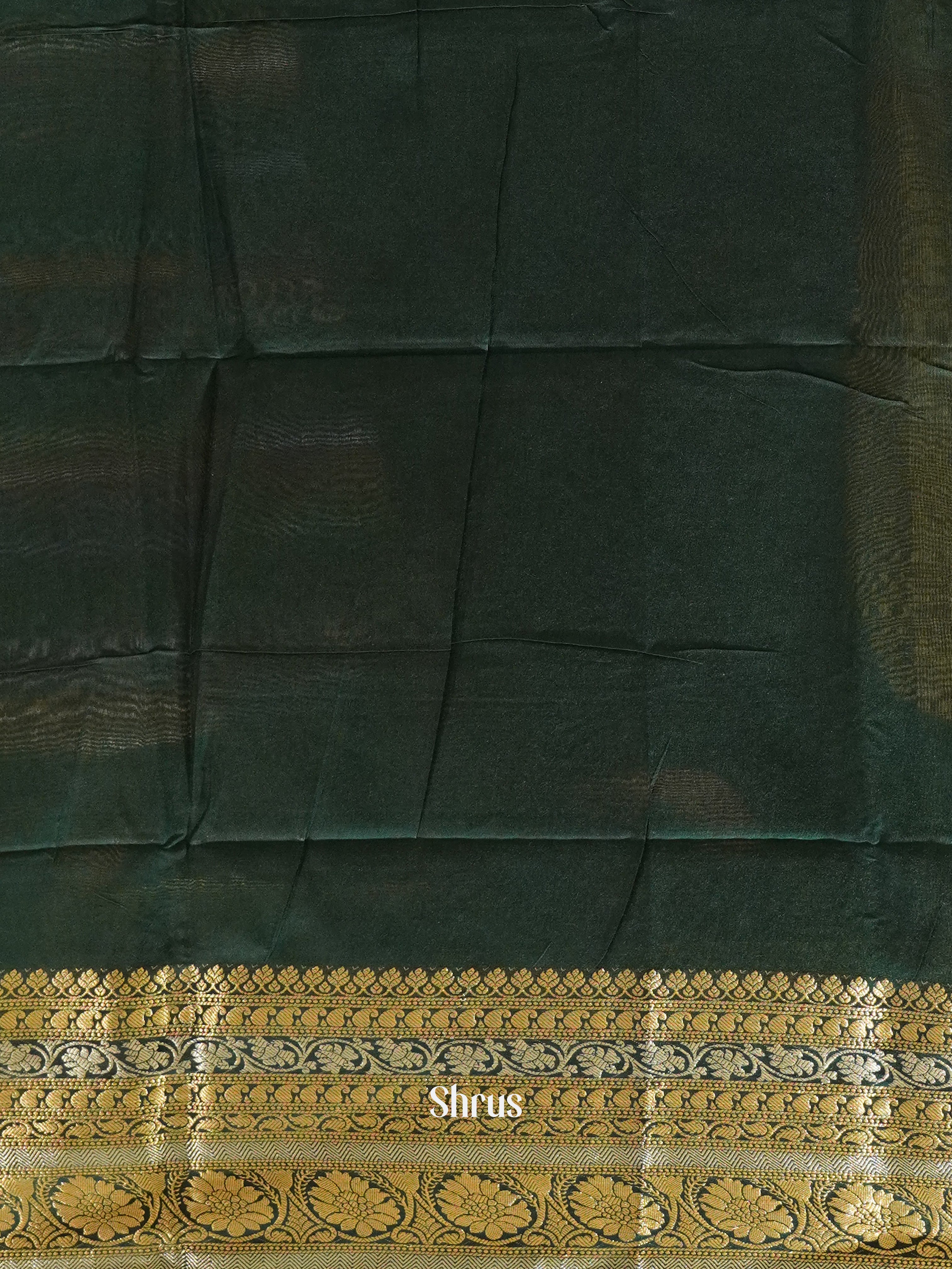 Green(Single Tone) - Semi Tussar Saree - Shop on ShrusEternity.com