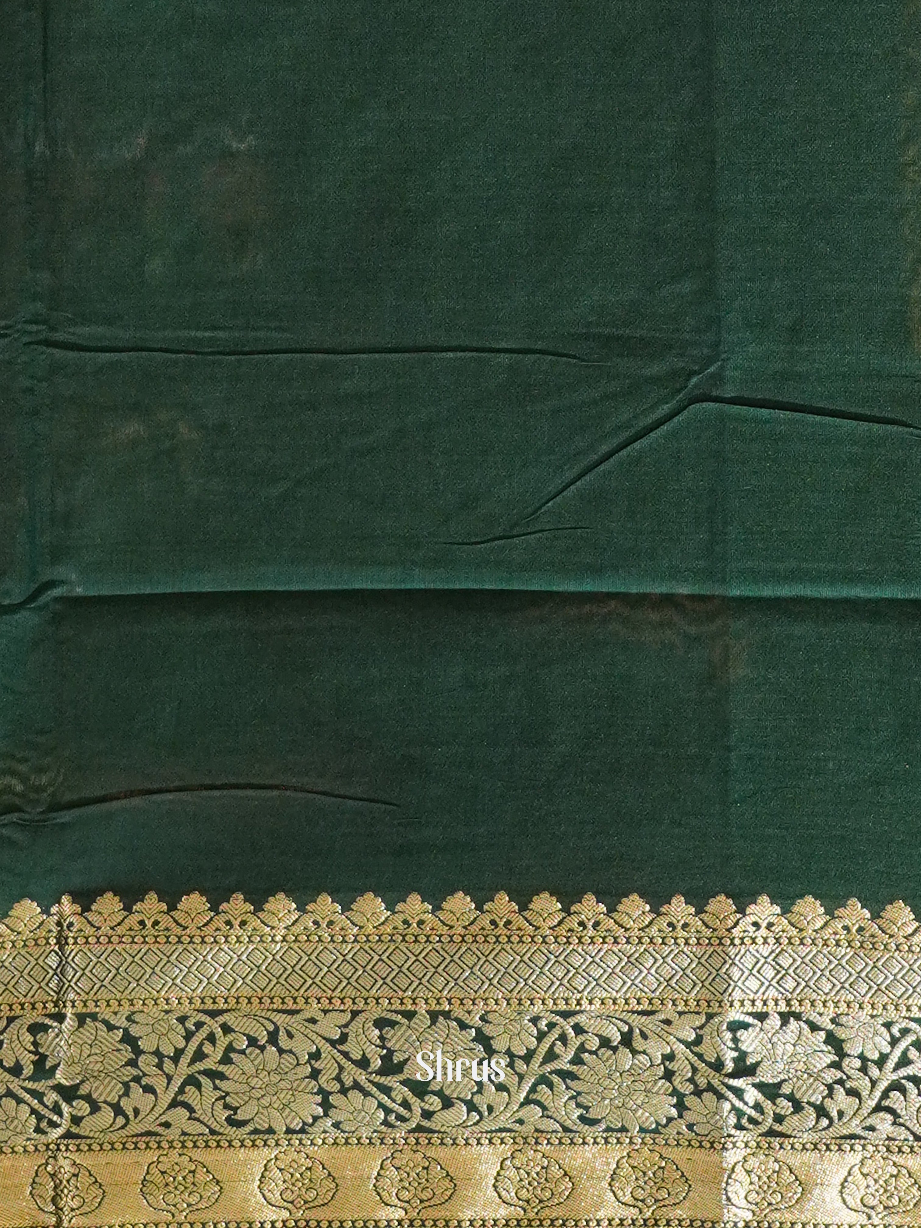 Green(Single Tone) - Semi Tussar Saree - Shop on ShrusEternity.com