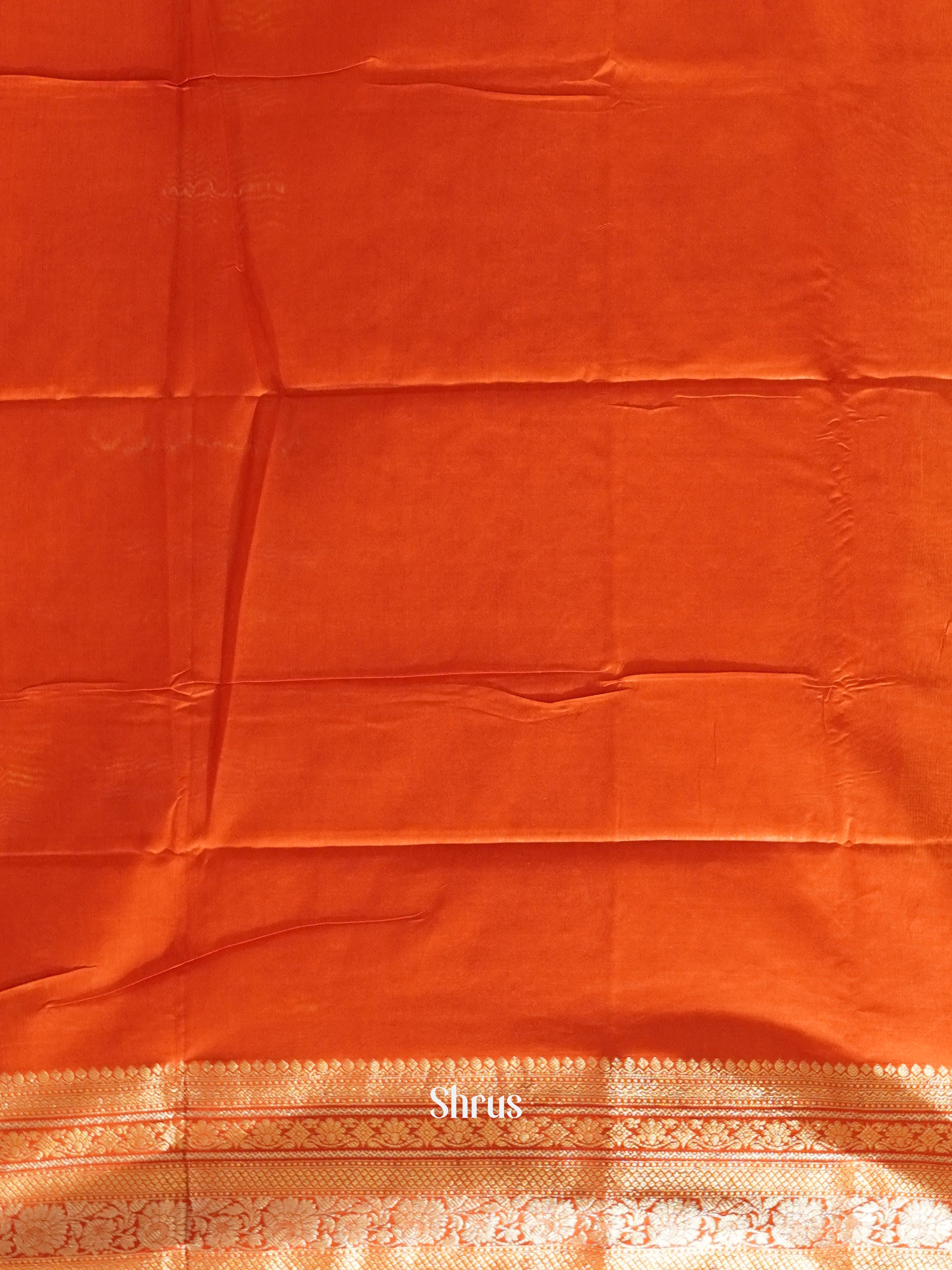 Red(Single Tone) - Semi Tussar Saree - Shop on ShrusEternity.com