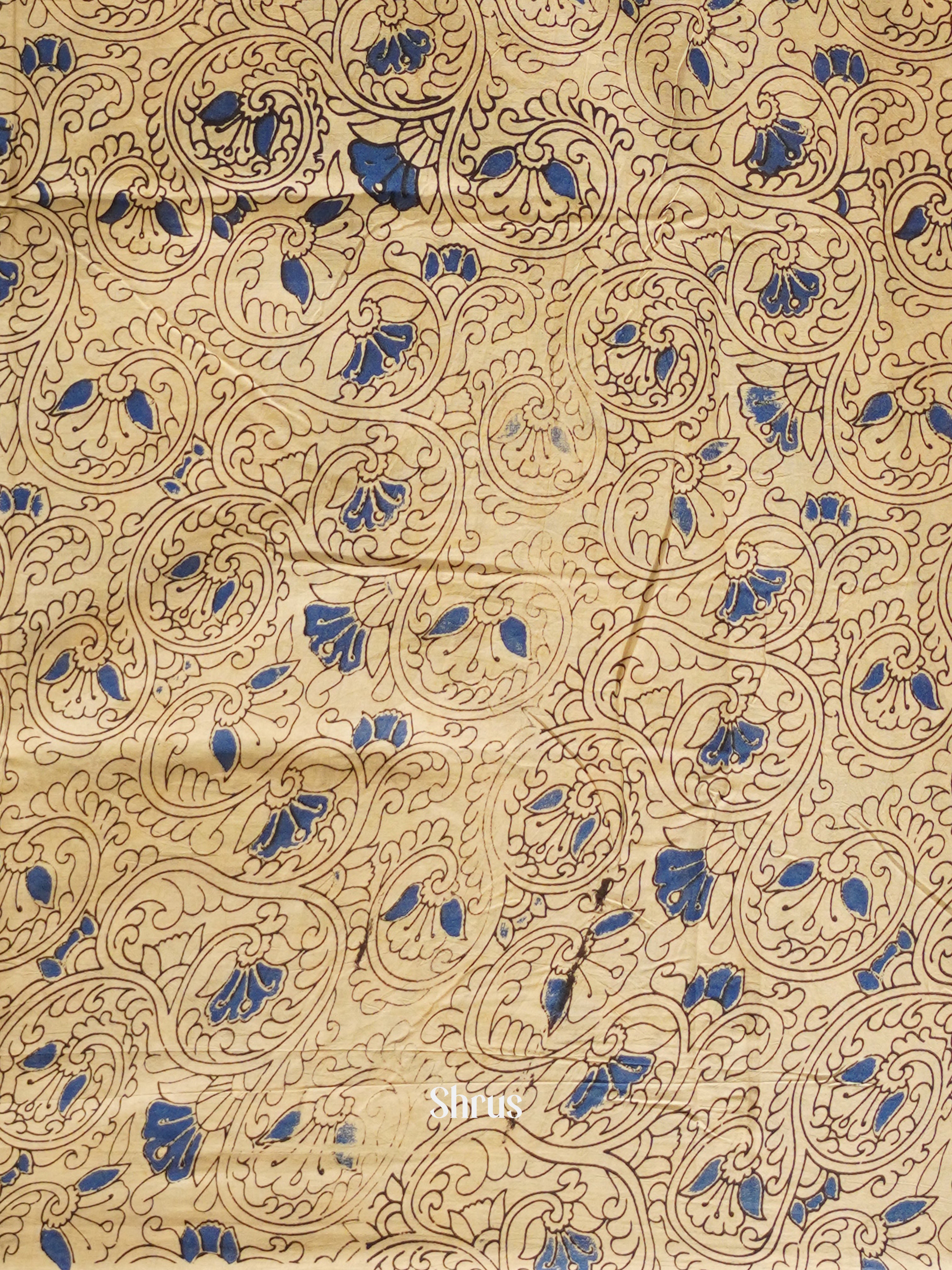 Green & Blue - kalamkari-cotton Saree - Shop on ShrusEternity.com