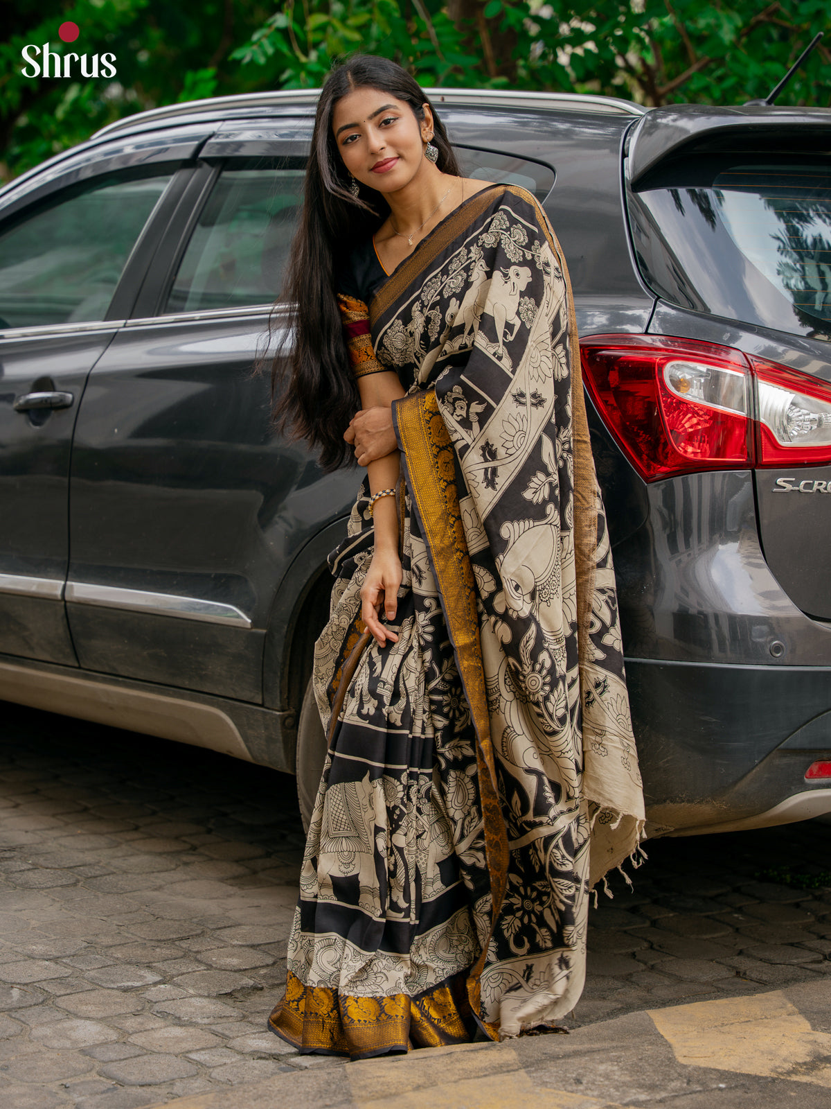 Black & Beige - Chennur-kalamkari