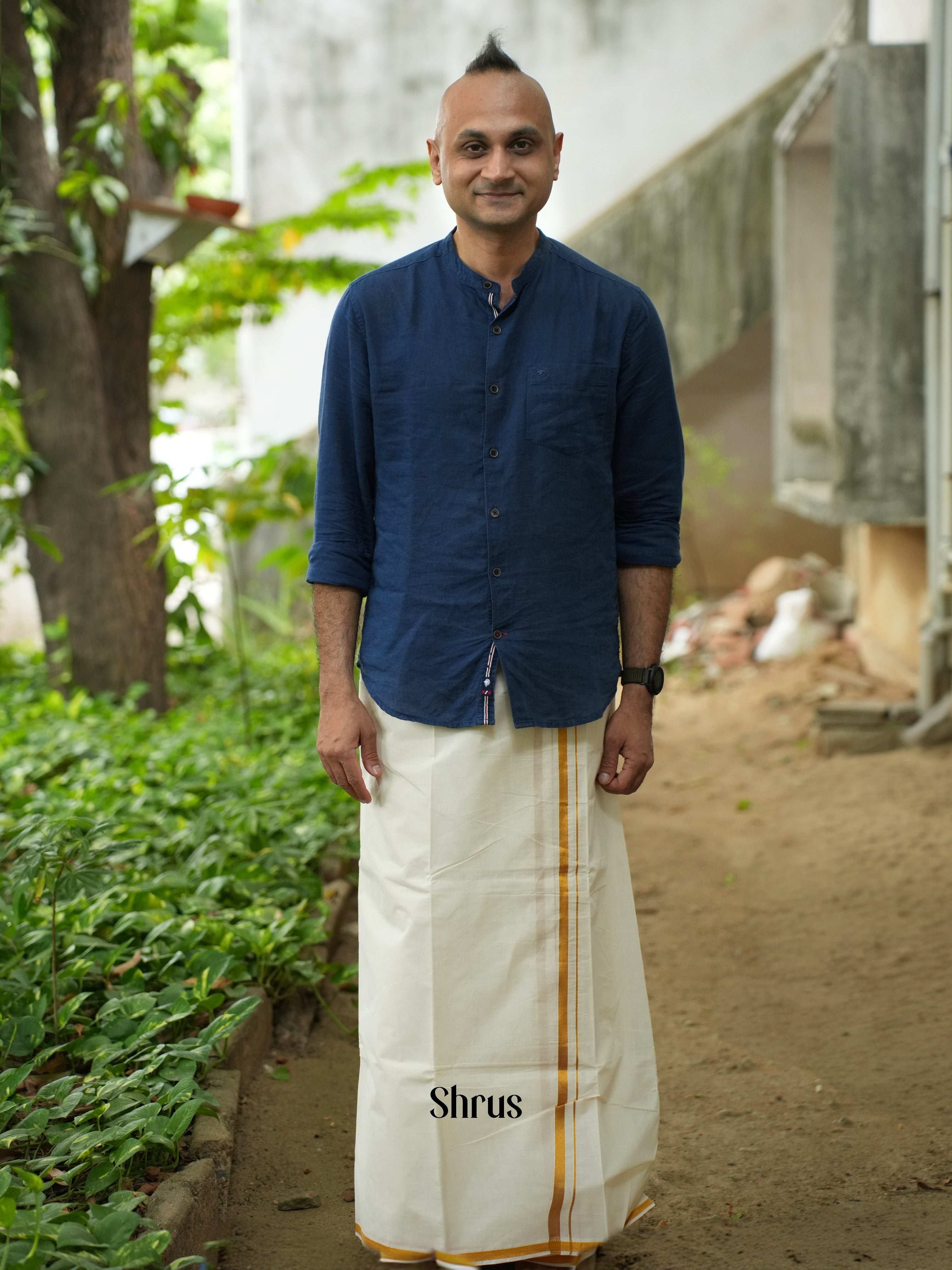 White & Gold - Dhoti - Shop on ShrusEternity.com