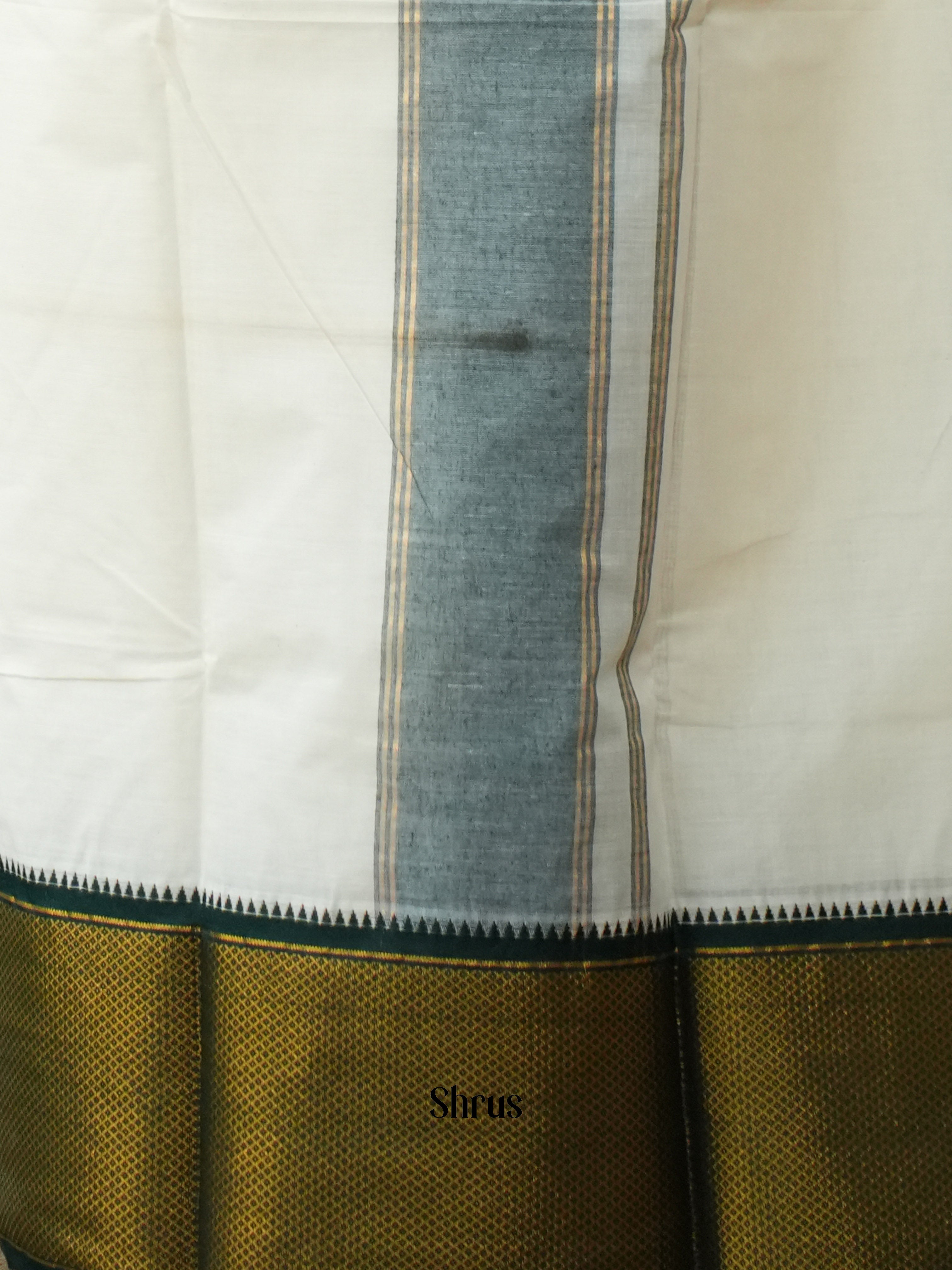 White & Green - Dhoti - Shop on ShrusEternity.com