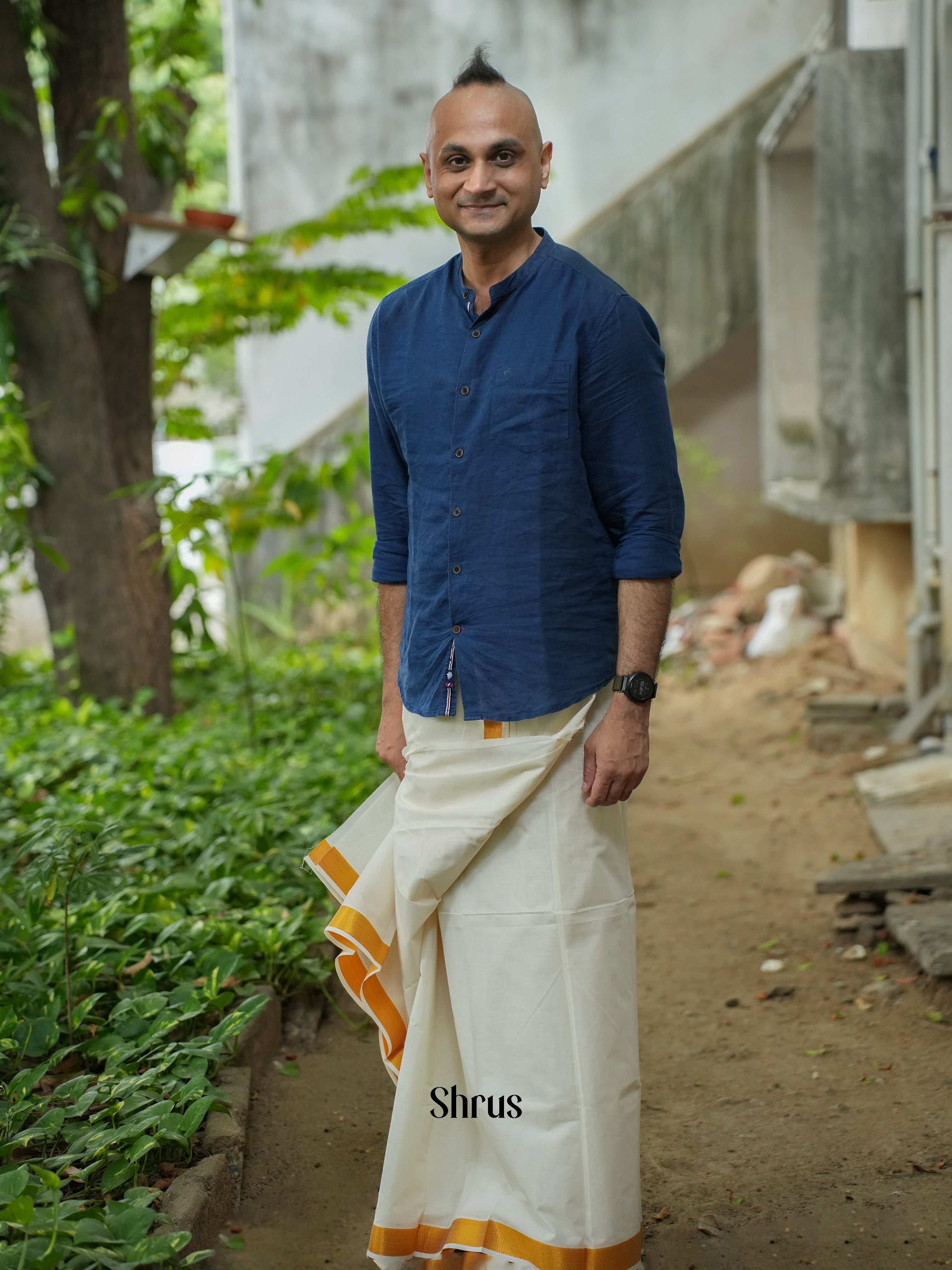 White & Gold - Dhoti - Shop on ShrusEternity.com