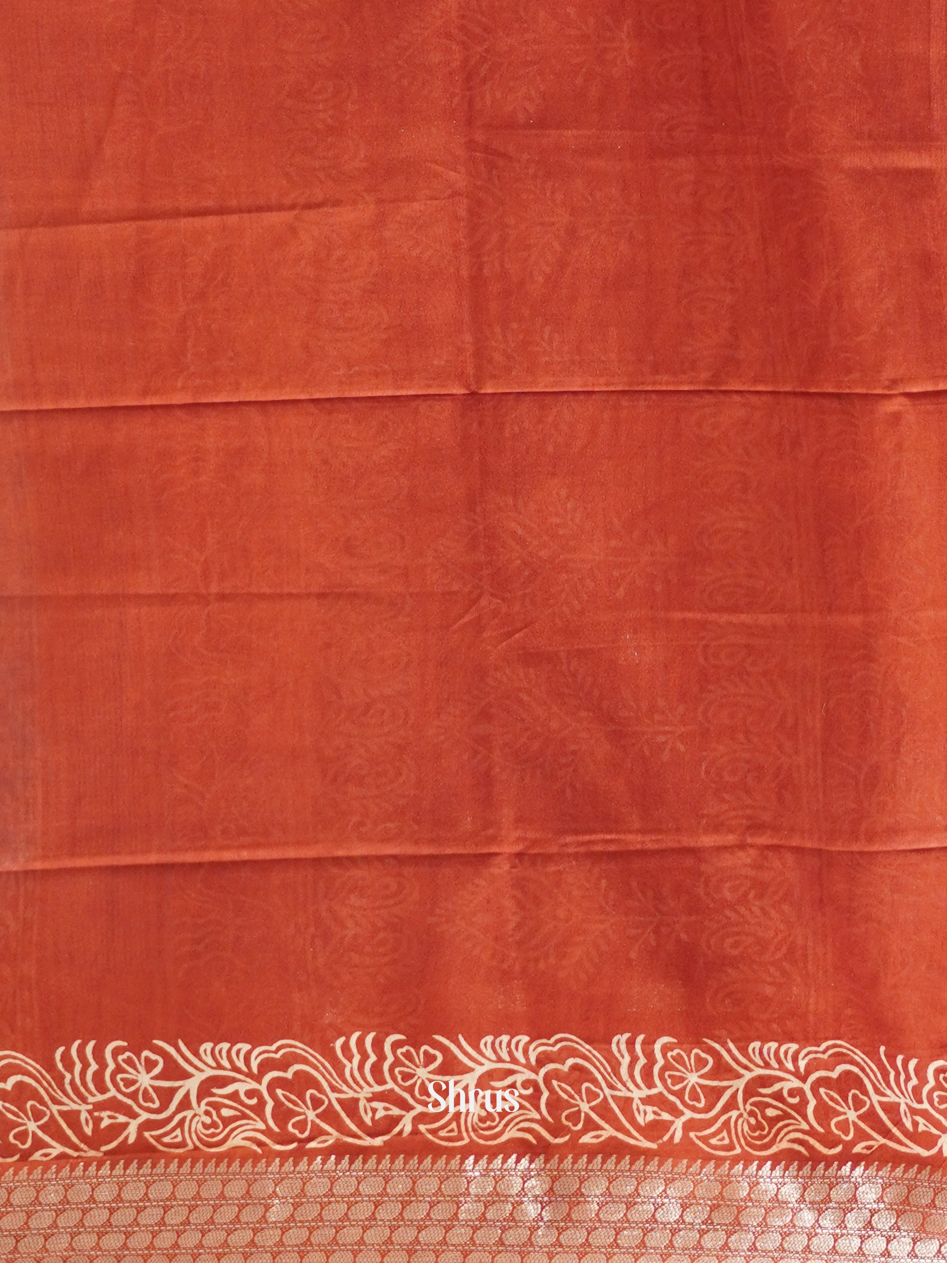 Blue & Red - Semi Tussar Saree - Shop on ShrusEternity.com
