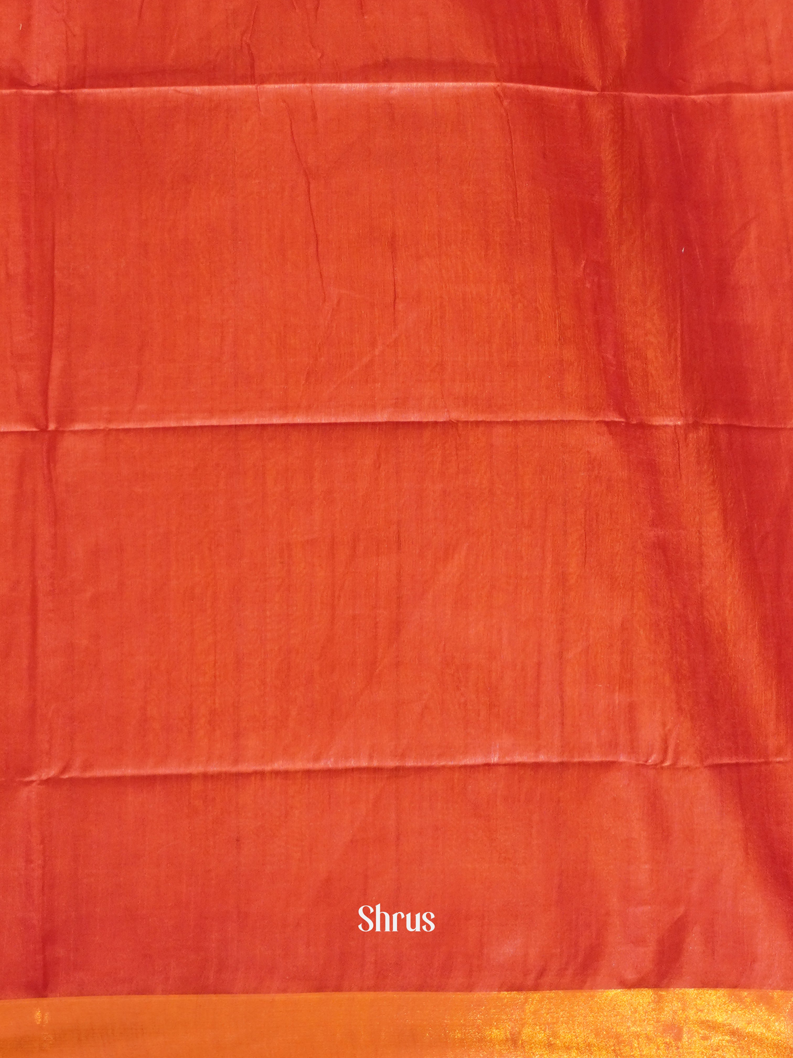 Yellow & Red - Semi Tussar Saree - Shop on ShrusEternity.com